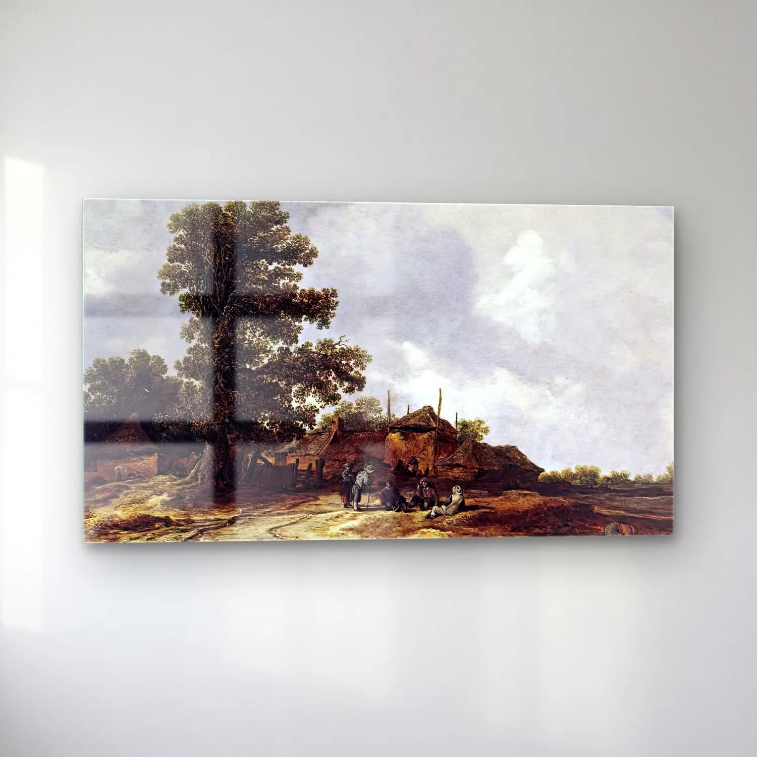 Jan van Goyen – Farmyard with Haystack cam tablo — sol açıdan görünüm