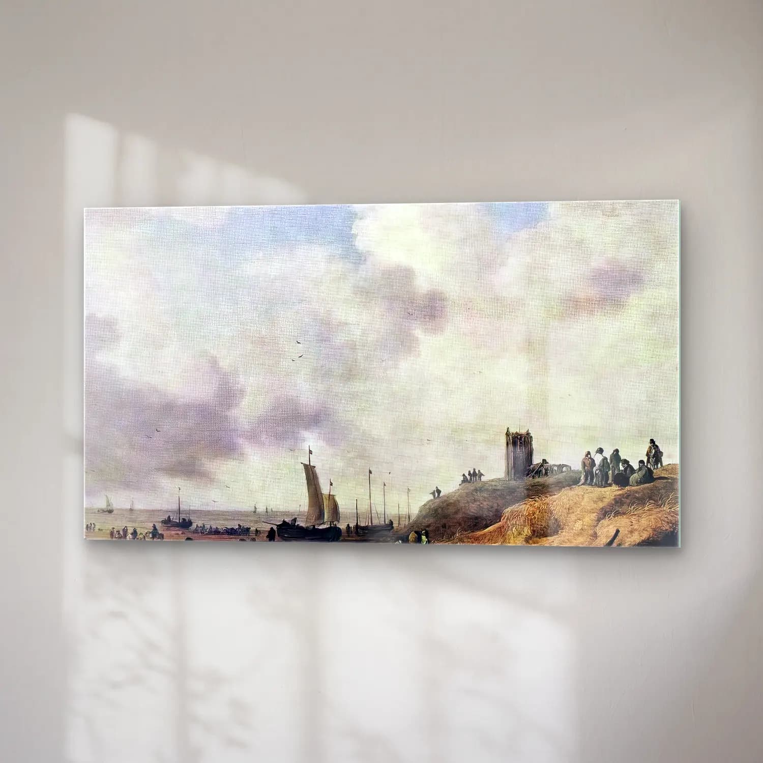 Jan van Goyen – Seashore at Scheveningen cam tablo — sağ açıdan görünüm
