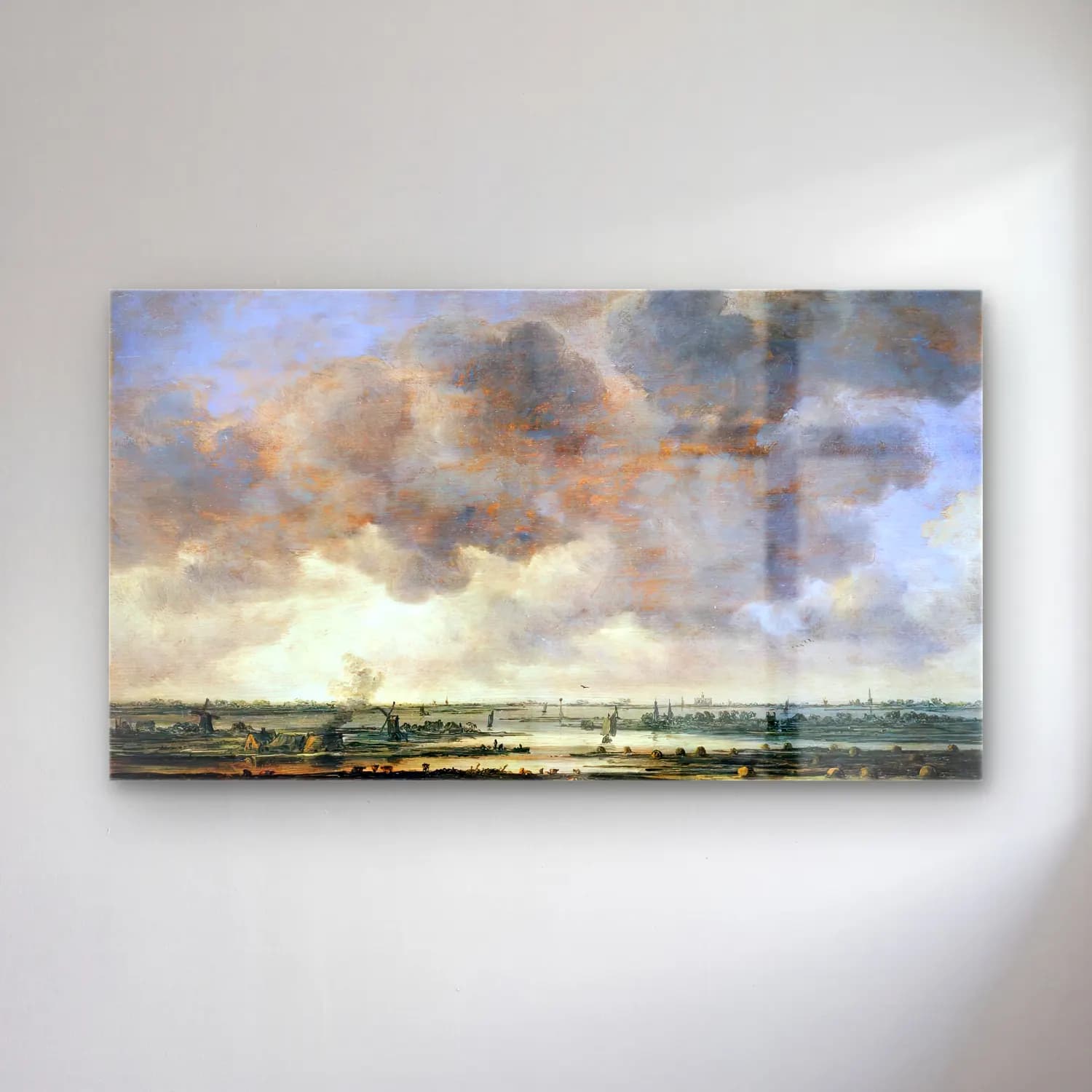 Jan van Goyen – View of the Haarlemmermeer cam tablo — Jan van Goyen – View of the Haarlemmermeer — yağlı boya bulutlu gökyüzü