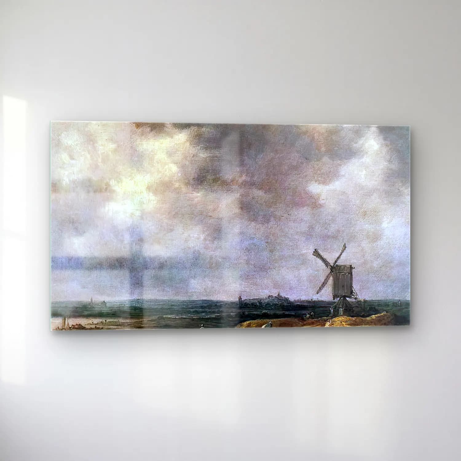 Jan van Goyen – Windmill by a River cam tablo — sol açıdan görünüm