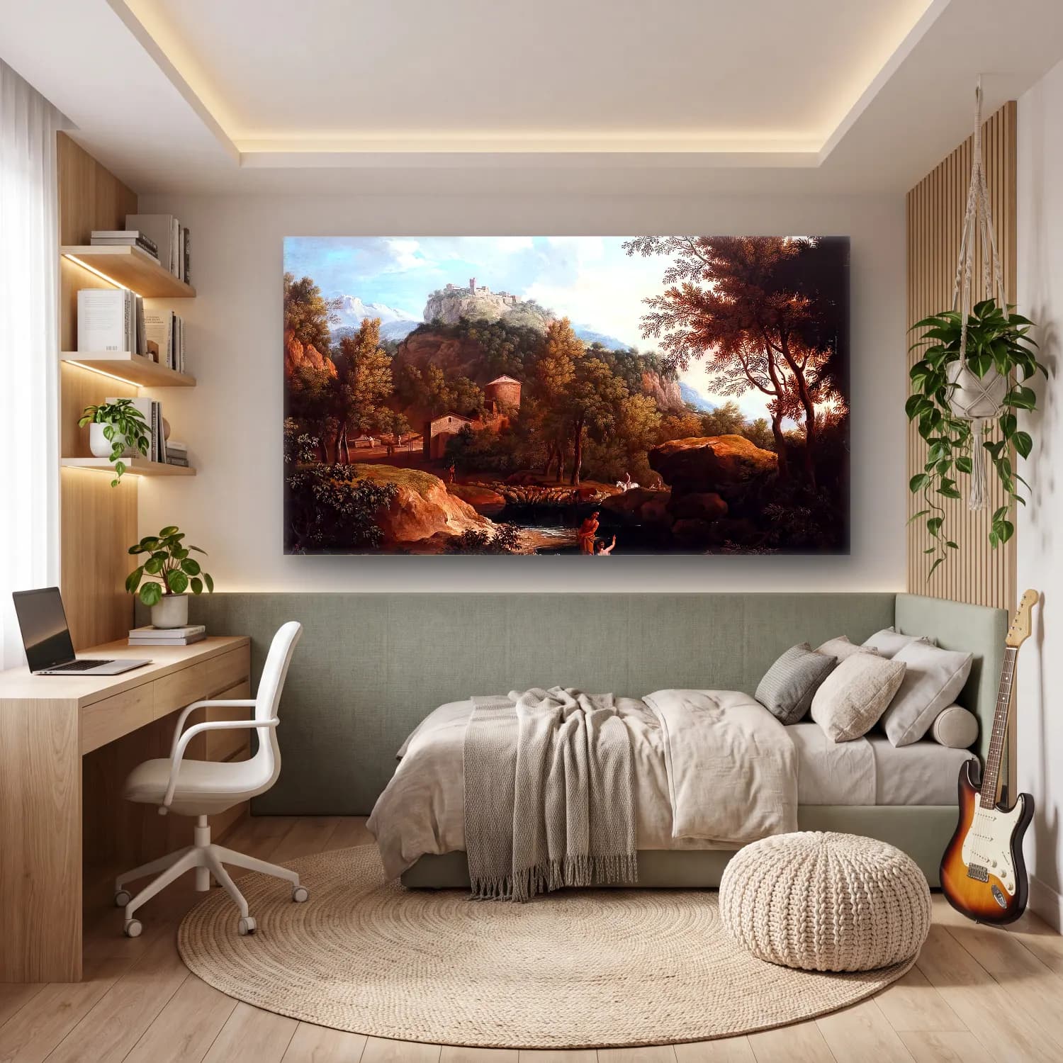 Jacob de Heusch – Italian Landscape cam tablo — genç odasında
