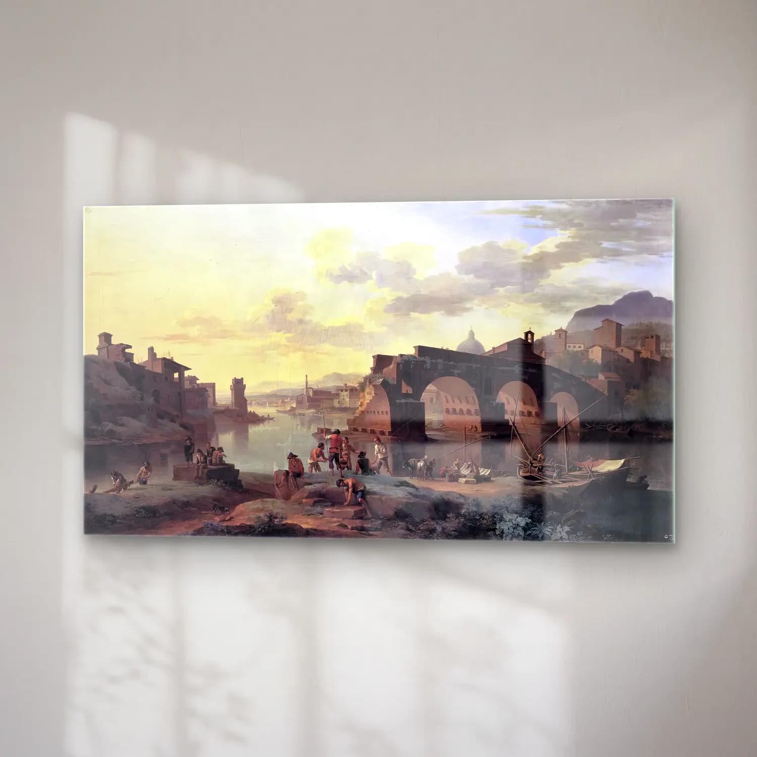 Jacob de Heusch – River View with the Ponte Rotto cam tablo — sağ açıdan görünüm
