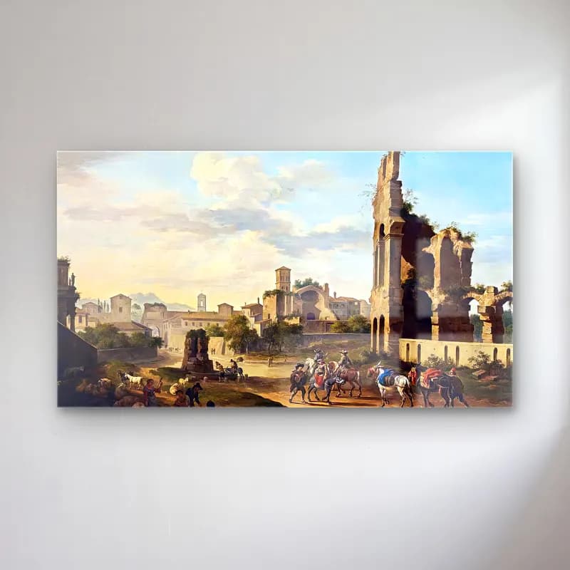 Jacob de Heusch – Rome A View of the Forum Romanum cam tablo — Jacob de Heusch – Rome A View of the Forum Romanum — yağlı boya roma