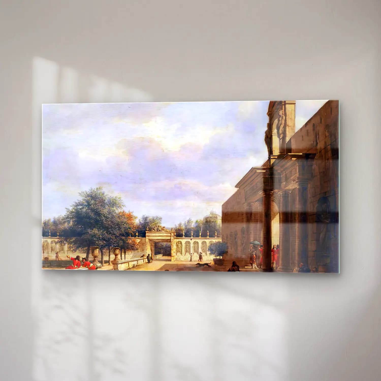 Jan van der Heyden – A Palatial Garden cam tablo — sağ açıdan görünüm