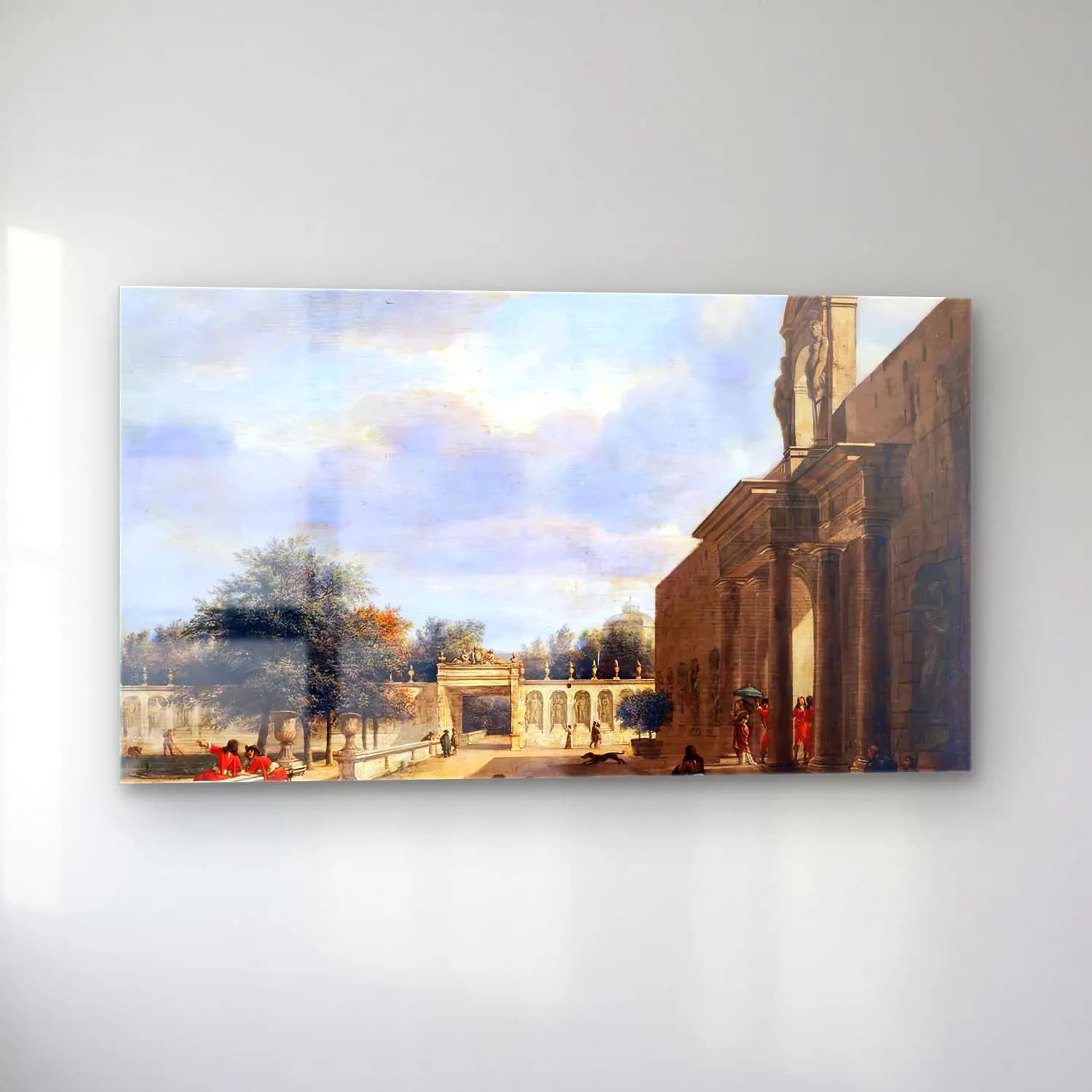Jan van der Heyden – A Palatial Garden cam tablo — sol açıdan görünüm