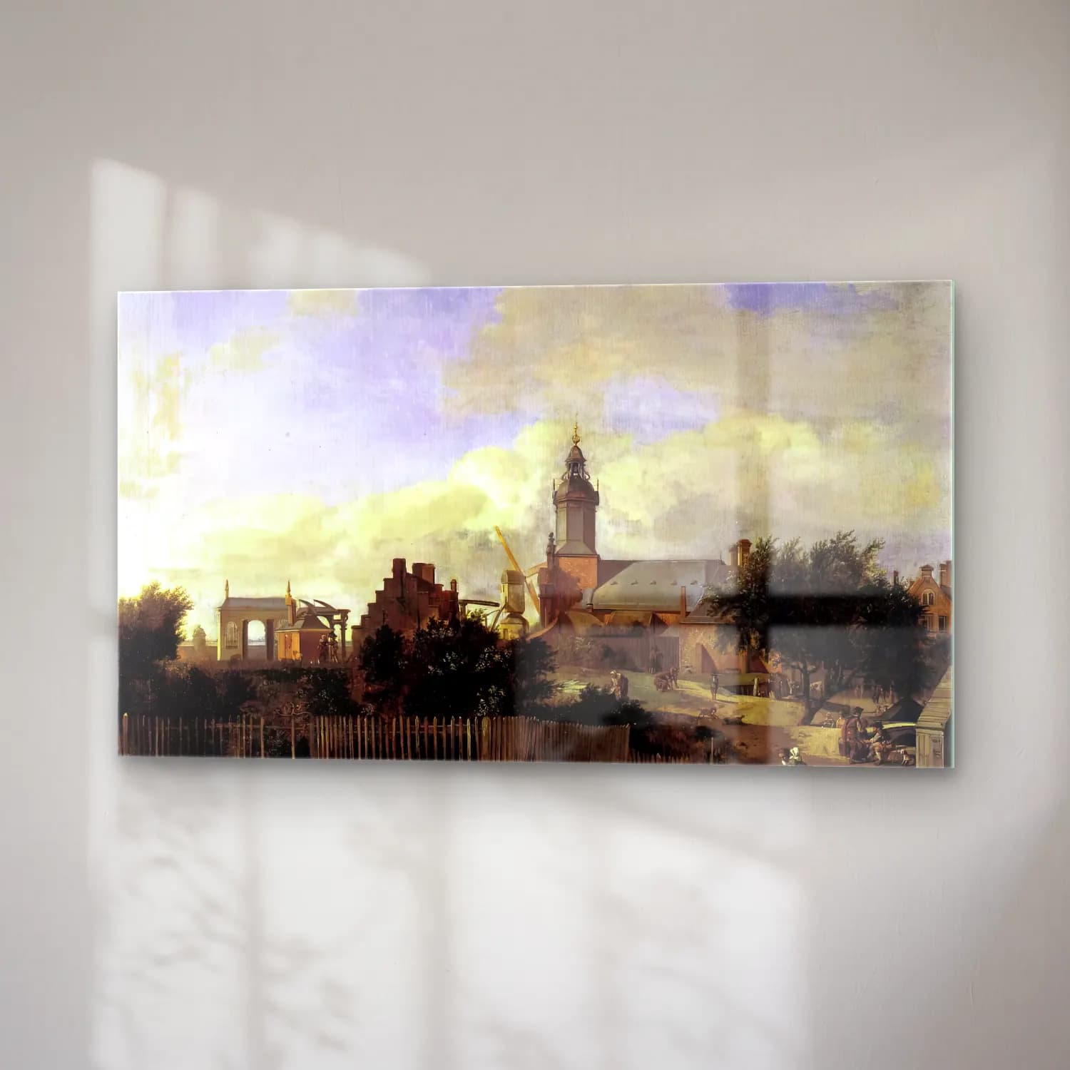Jan van der Heyden – Amsterdam Street before Haarlem Tower cam tablo — sağ açıdan görünüm