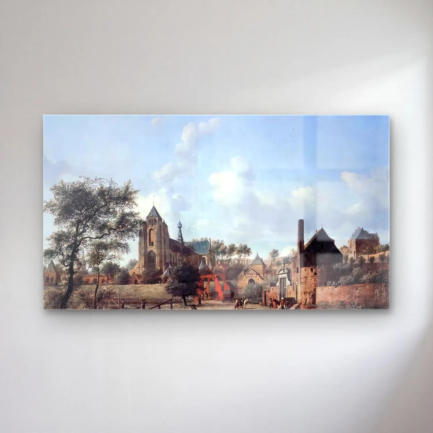 Jan van der Heyden – Approach to the Town of Veere cam tablo — Jan van der Heyden – Approach to the Town of Veere — yağlı boya katedral