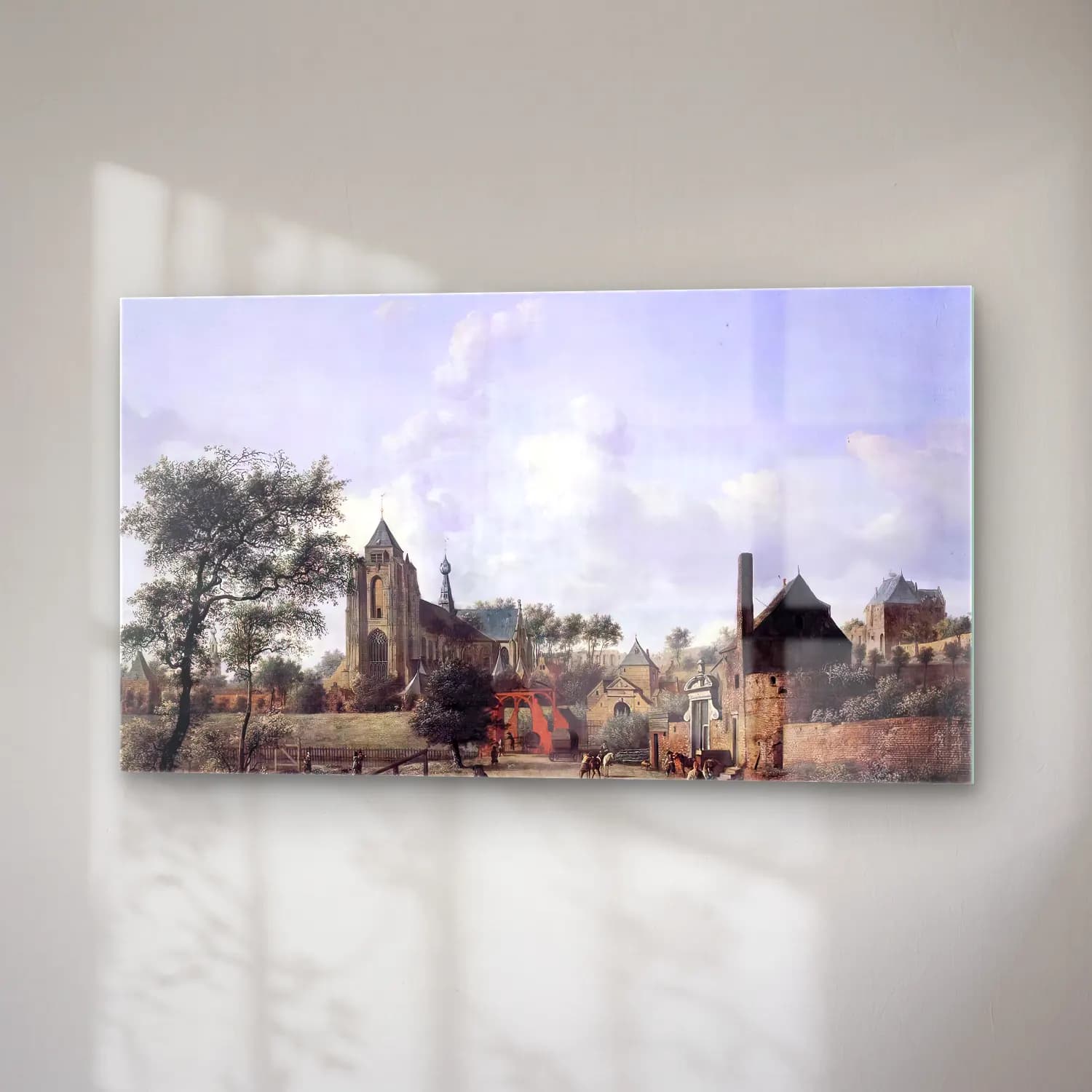 Jan van der Heyden – Approach to the Town of Veere cam tablo — sağ açıdan görünüm