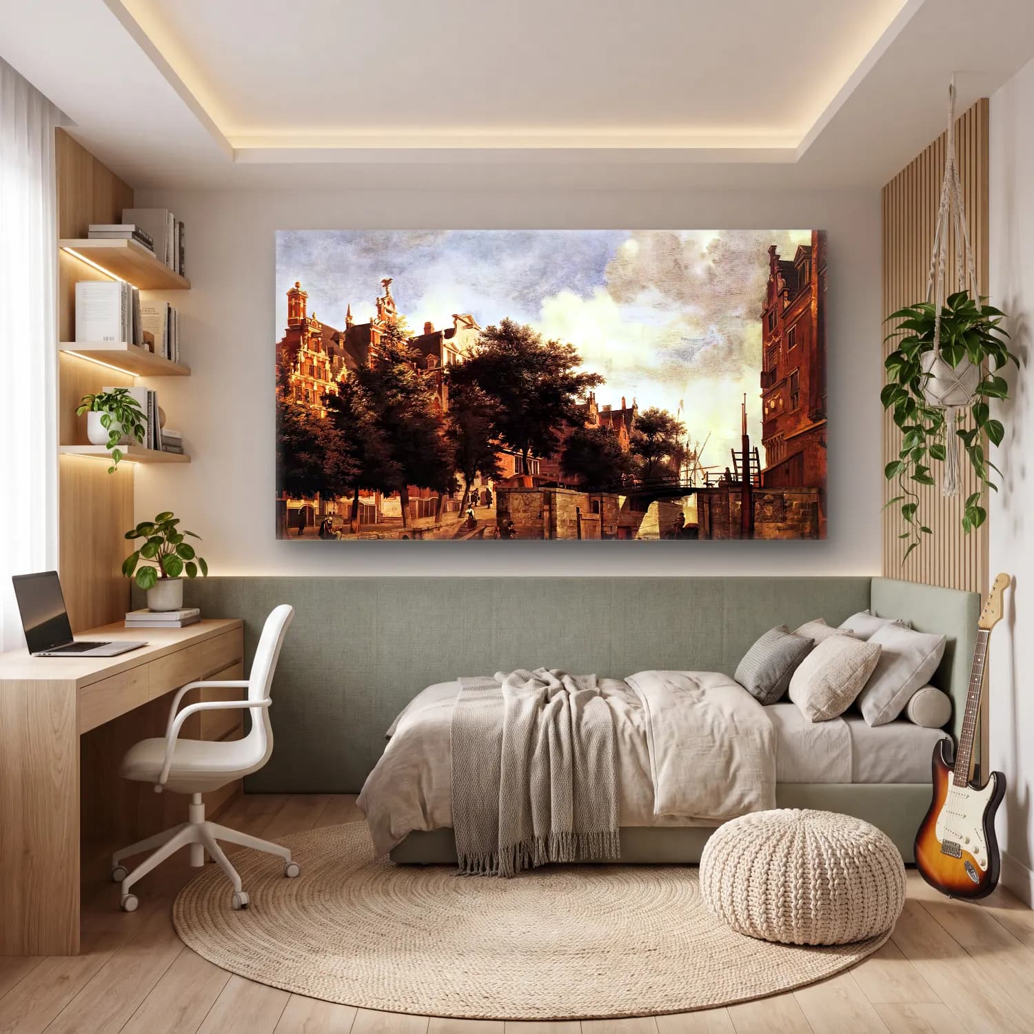Jan van der Heyden – The Martelaarsgracht in Amsterdam cam tablo — genç odasında
