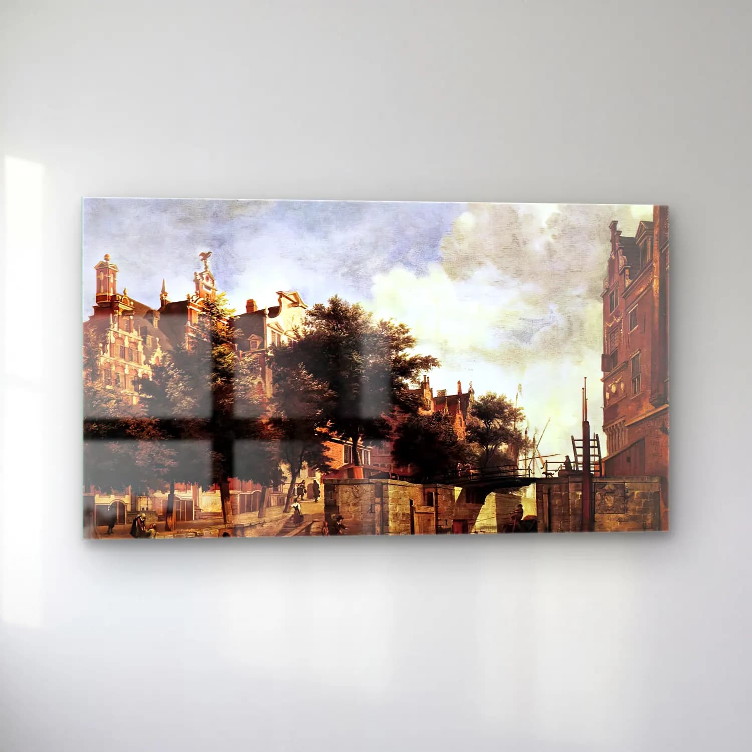 Jan van der Heyden – The Martelaarsgracht in Amsterdam cam tablo — sol açıdan görünüm