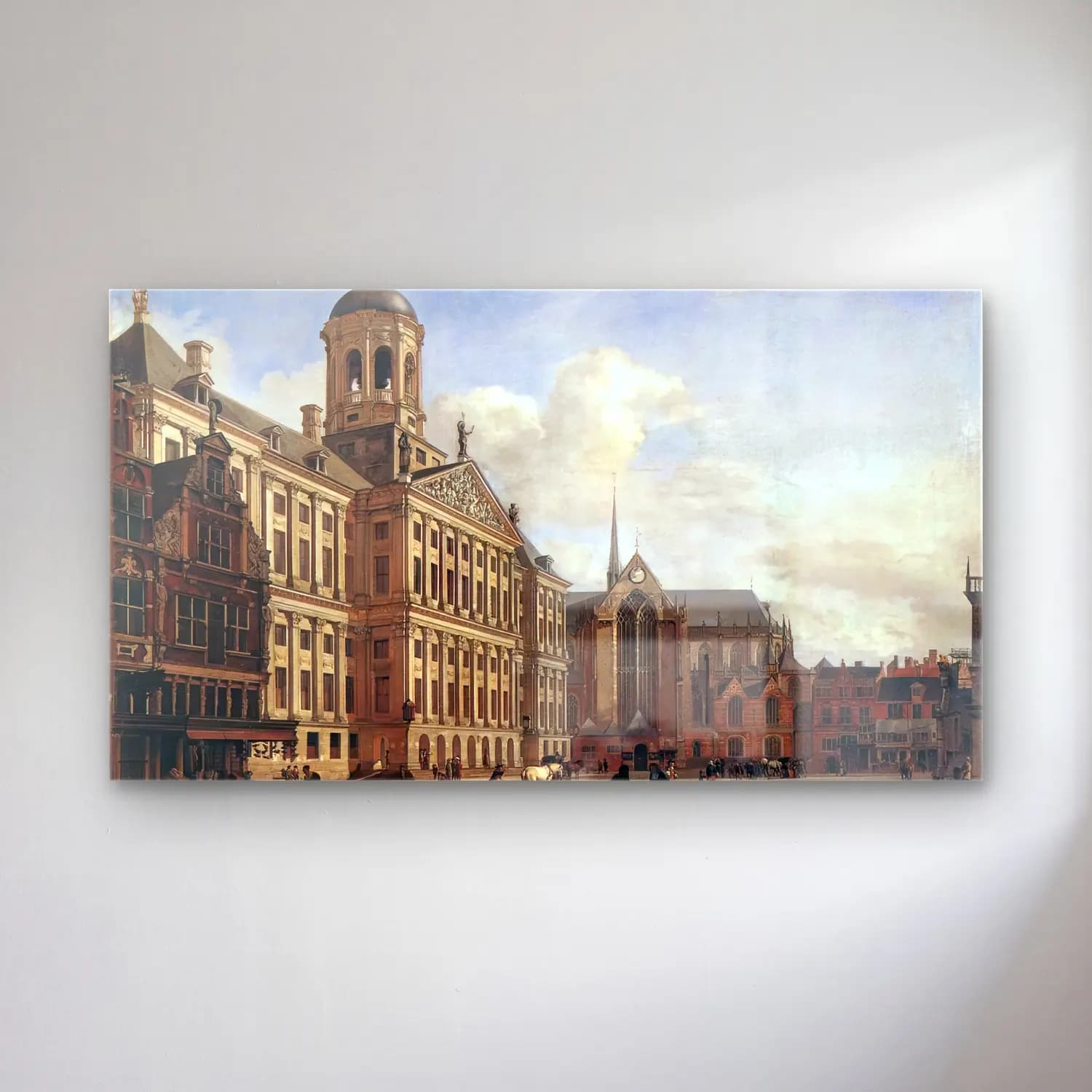 Jan van der Heyden – The New Town Hall in Amsterdam cam tablo — Jan van der Heyden – The New Town Hall in Amsterdam — yağlı boya katedral