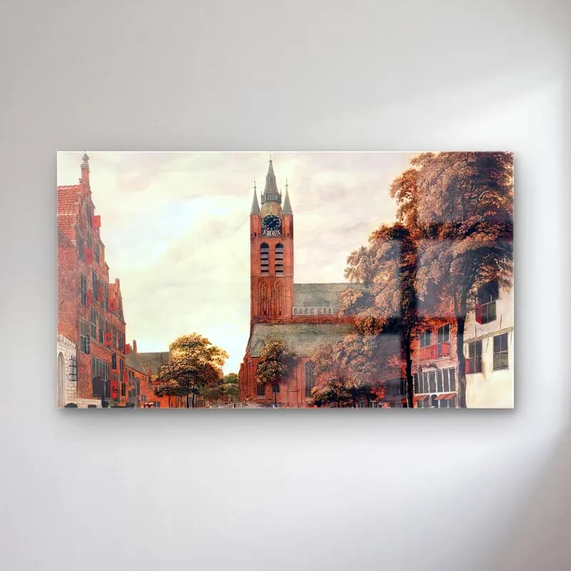 Jan van der Heyden – View of Delft cam tablo — Jan van der Heyden – View of Delft — vintage katedral