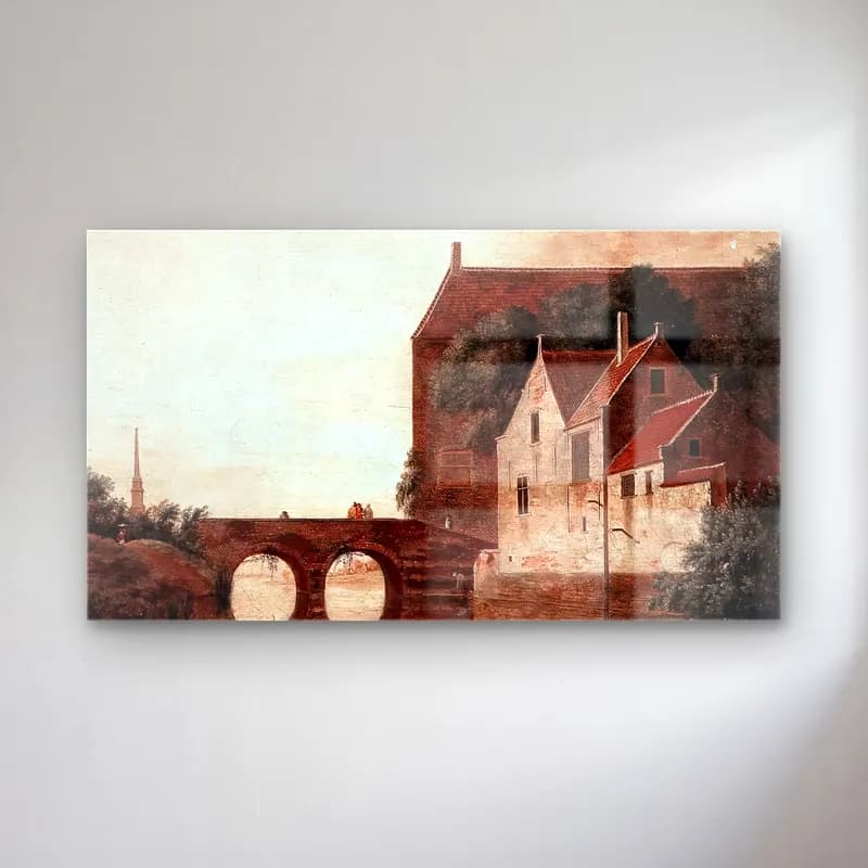 Jan van der Heyden – View of a Bridge cam tablo — Jan van der Heyden – View of a Bridge — vintage köprü
