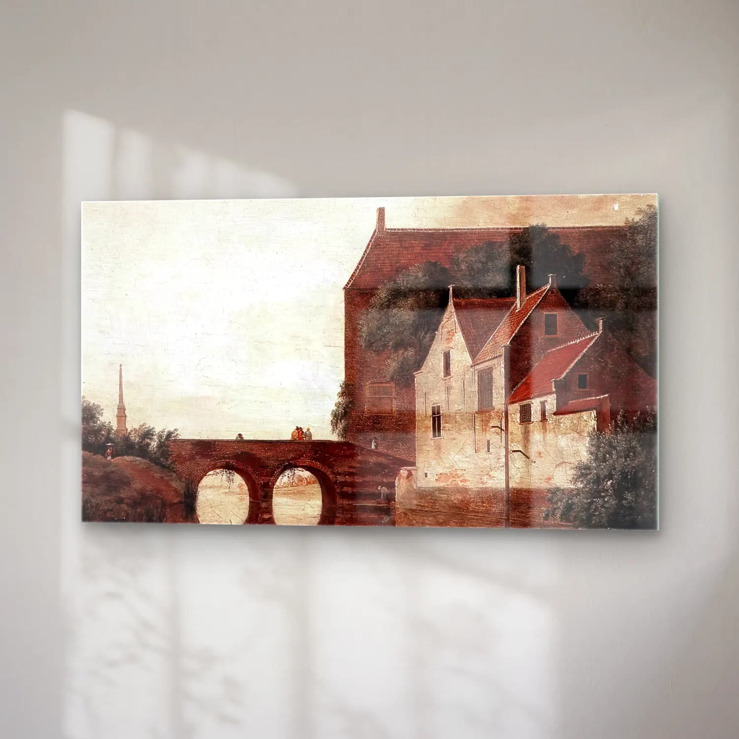 Jan van der Heyden – View of a Bridge cam tablo — sağ açıdan görünüm