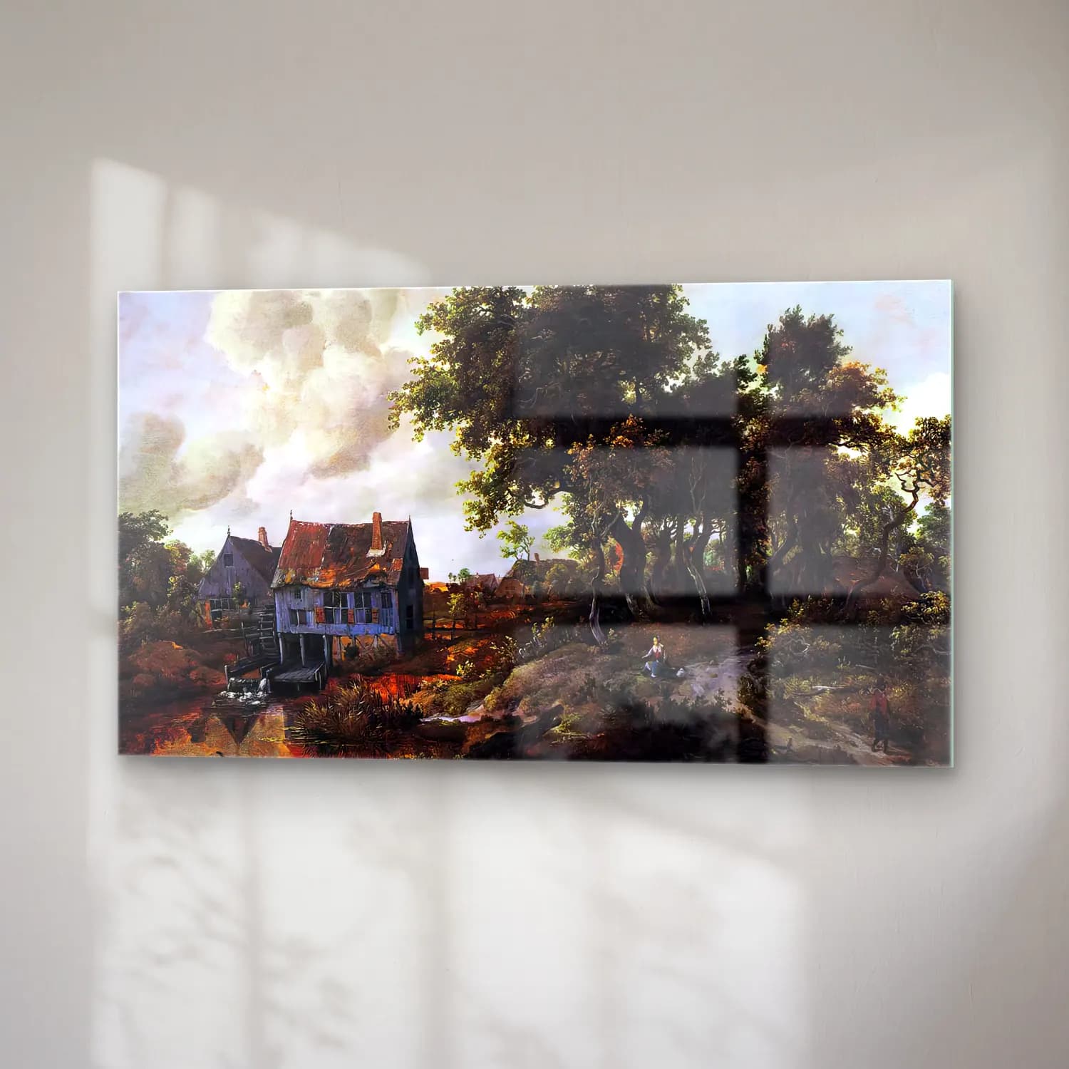 Meyndert Hobbema – A Watermill beside a Woody Lane cam tablo — sağ açıdan görünüm