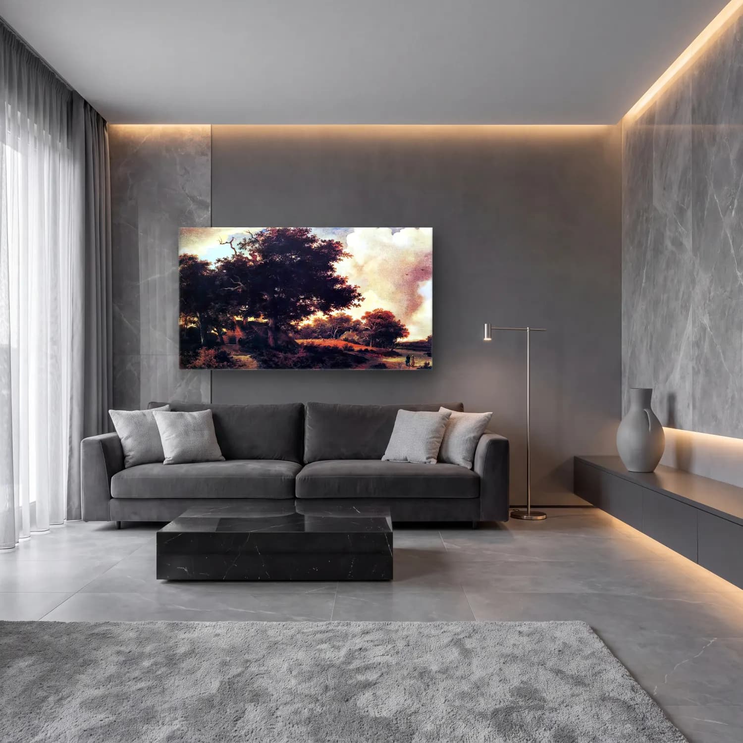 Meyndert Hobbema – Landscape cam tablo — lüks salon duvarında