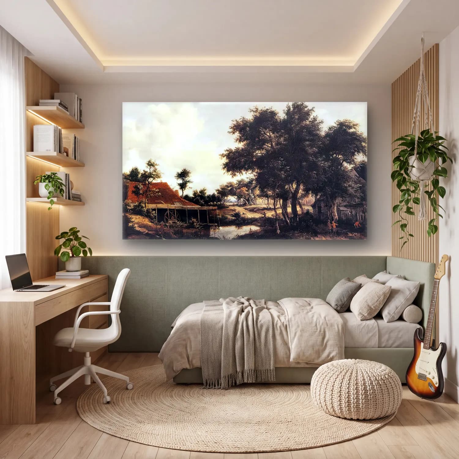 Meyndert Hobbema – The Water Mill cam tablo — genç odasında