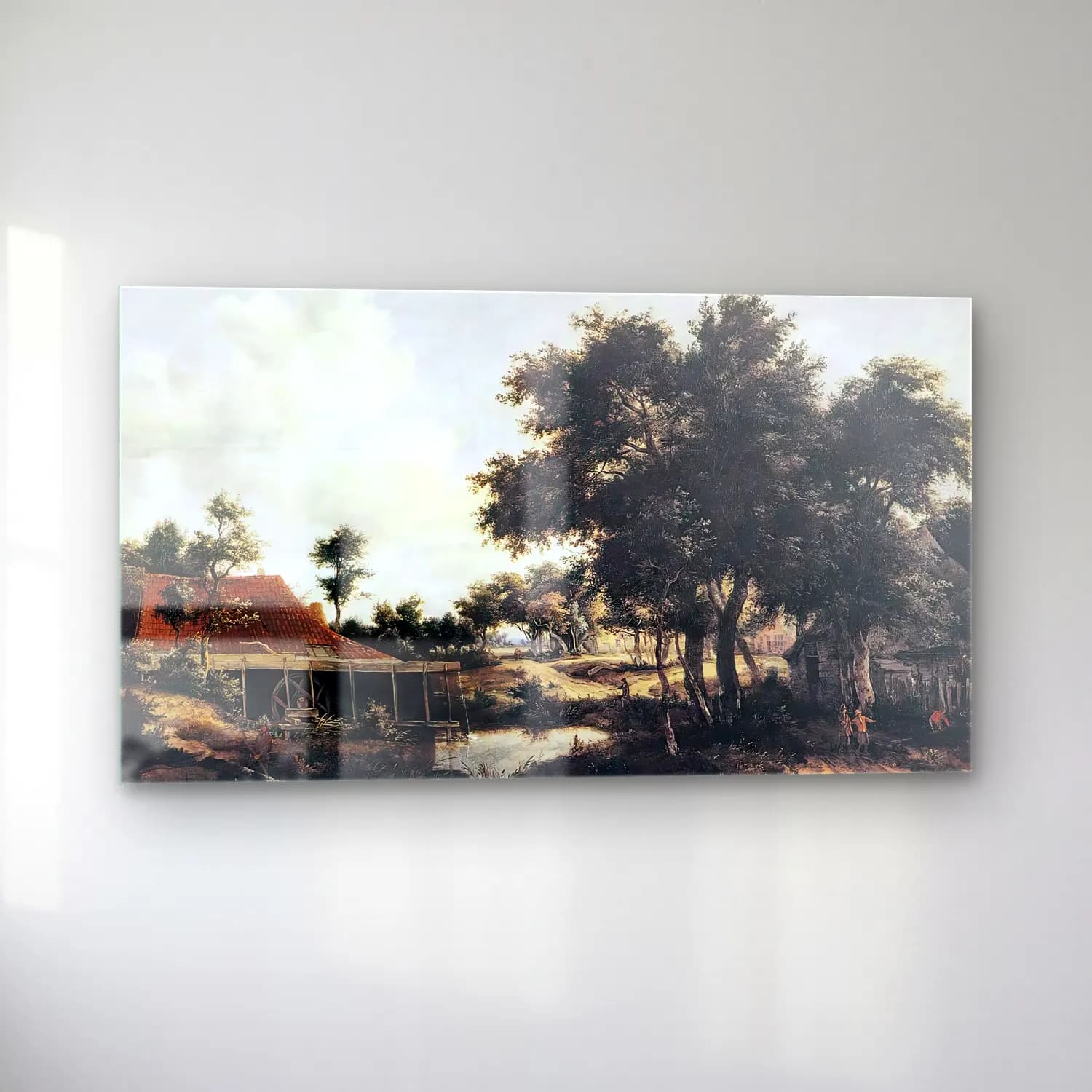 Meyndert Hobbema – The Water Mill cam tablo — sol açıdan görünüm