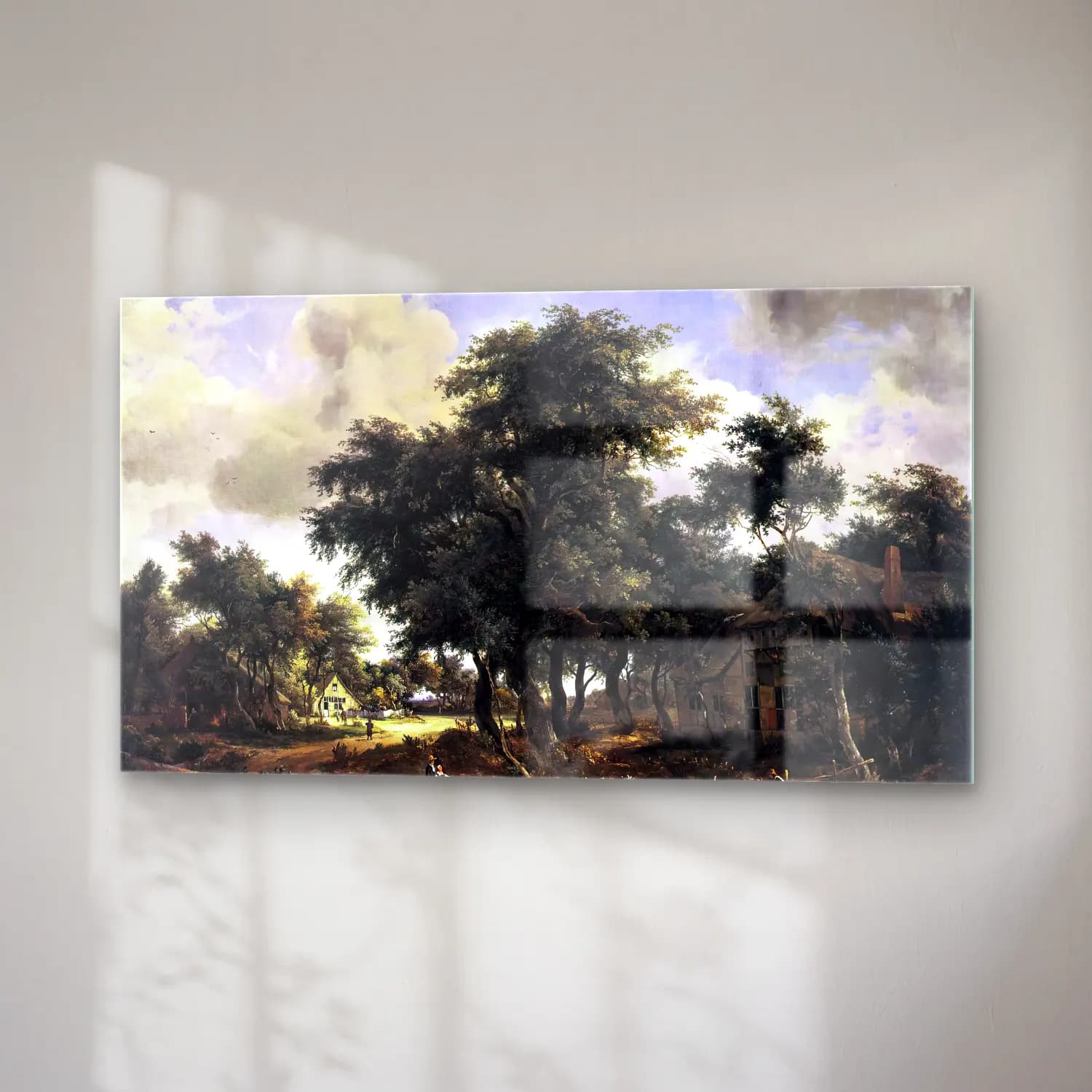 Meyndert Hobbema – Village Street under Trees cam tablo — sağ açıdan görünüm