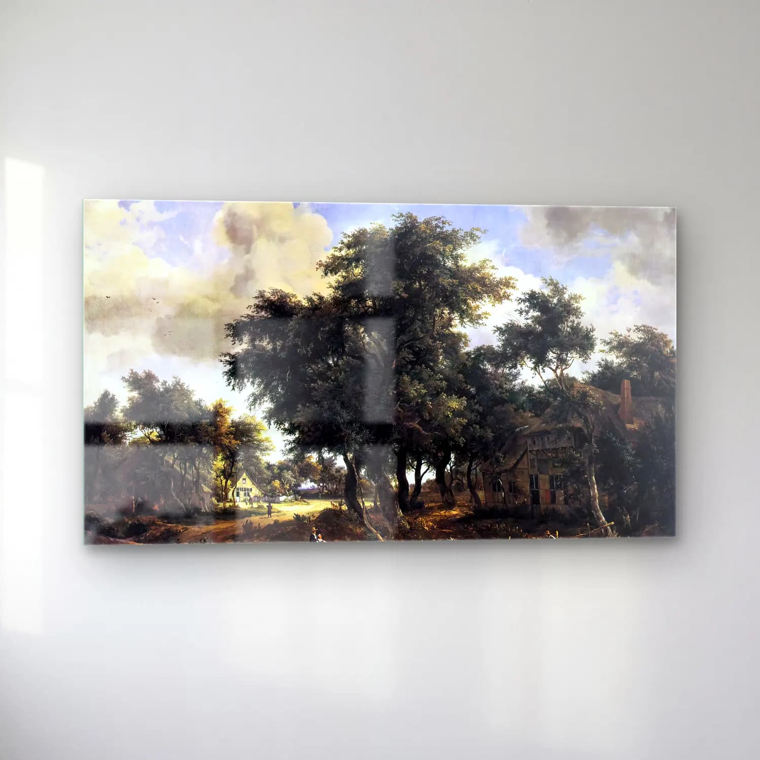 Meyndert Hobbema – Village Street under Trees cam tablo — sol açıdan görünüm