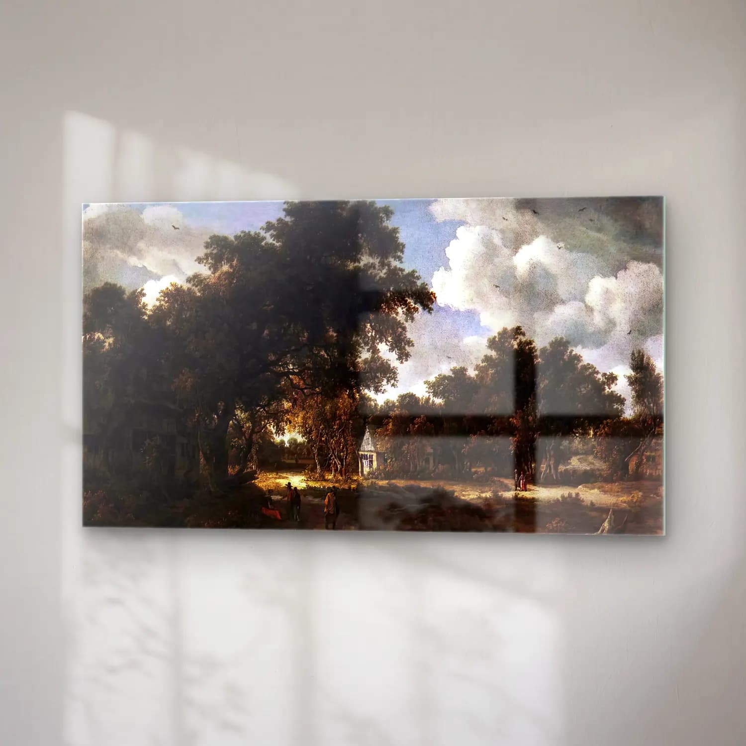 Meyndert Hobbema – Wooded Landscape cam tablo — sağ açıdan görünüm