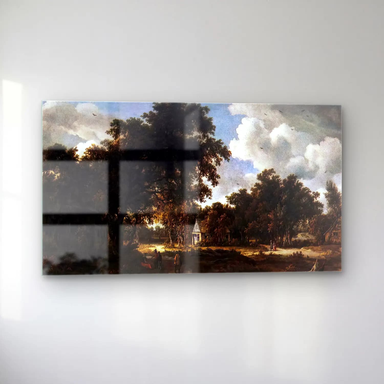 Meyndert Hobbema – Wooded Landscape cam tablo — sol açıdan görünüm