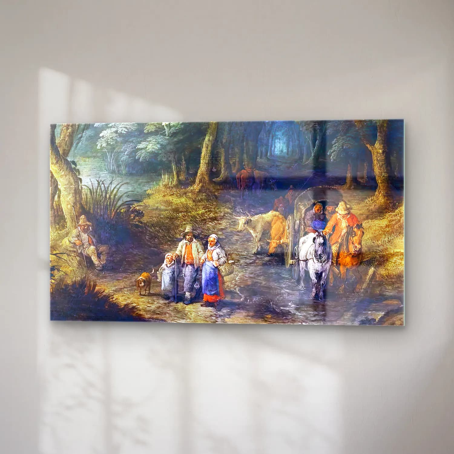 Alexander Keirinckx – Travellers on a Forest Path (detail) cam tablo — sağ açıdan görünüm