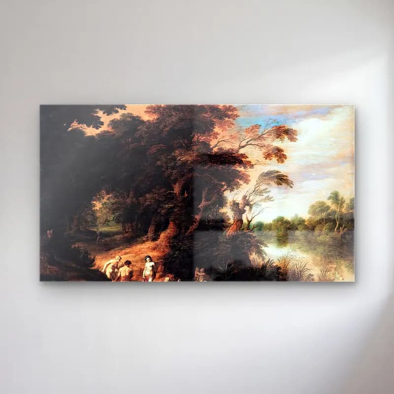 Alexander Keirinckx – Woody Landscape cam tablo — Alexander Keirinckx – Woody Landscape — yağlı boya mitolojik sahne