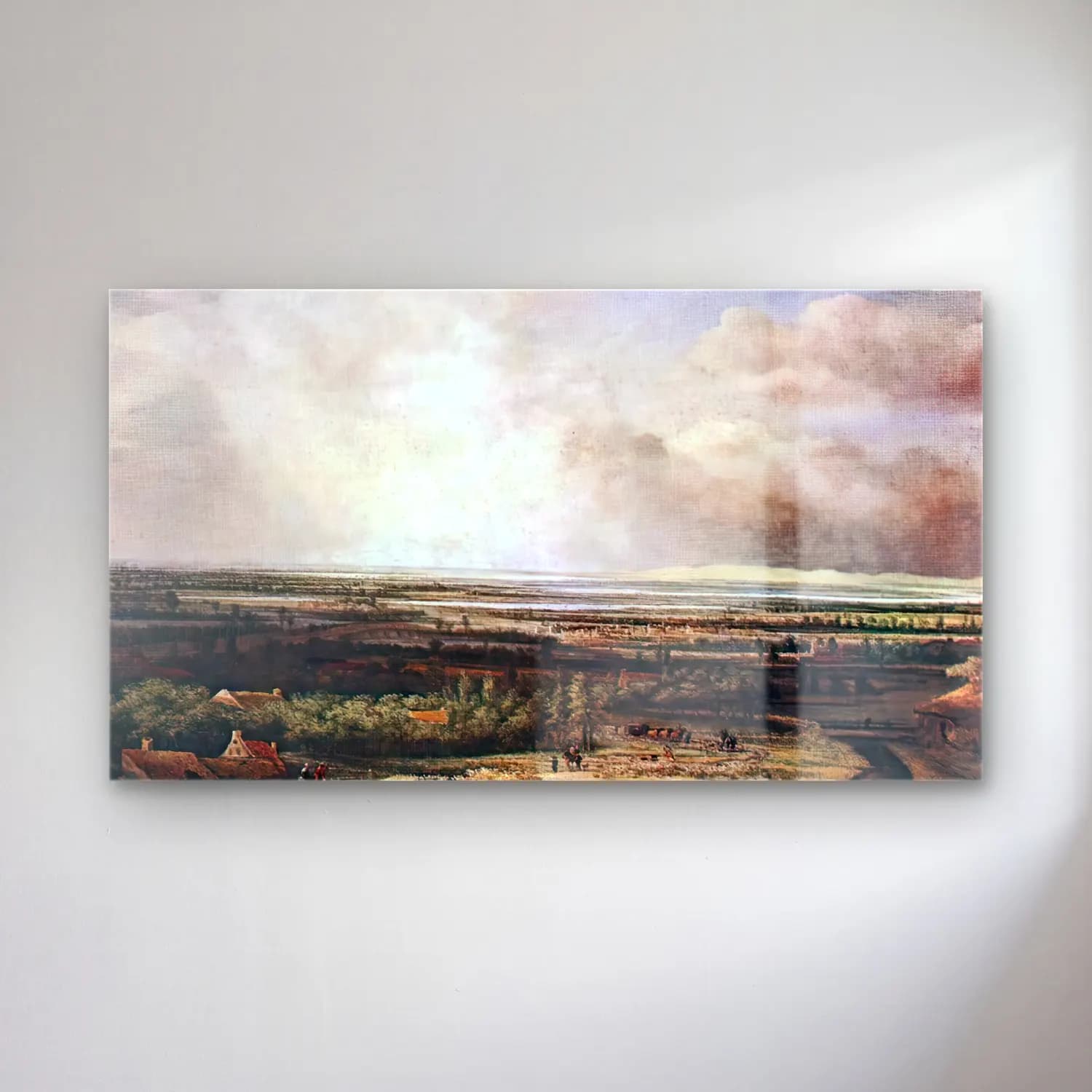 Philips Koninck – An Extensive Landscape with a Hawking Party cam tablo — Philips Koninck – An Extensive Landscape with a Hawking Party — yağlı boya bulutlu gökyüzü