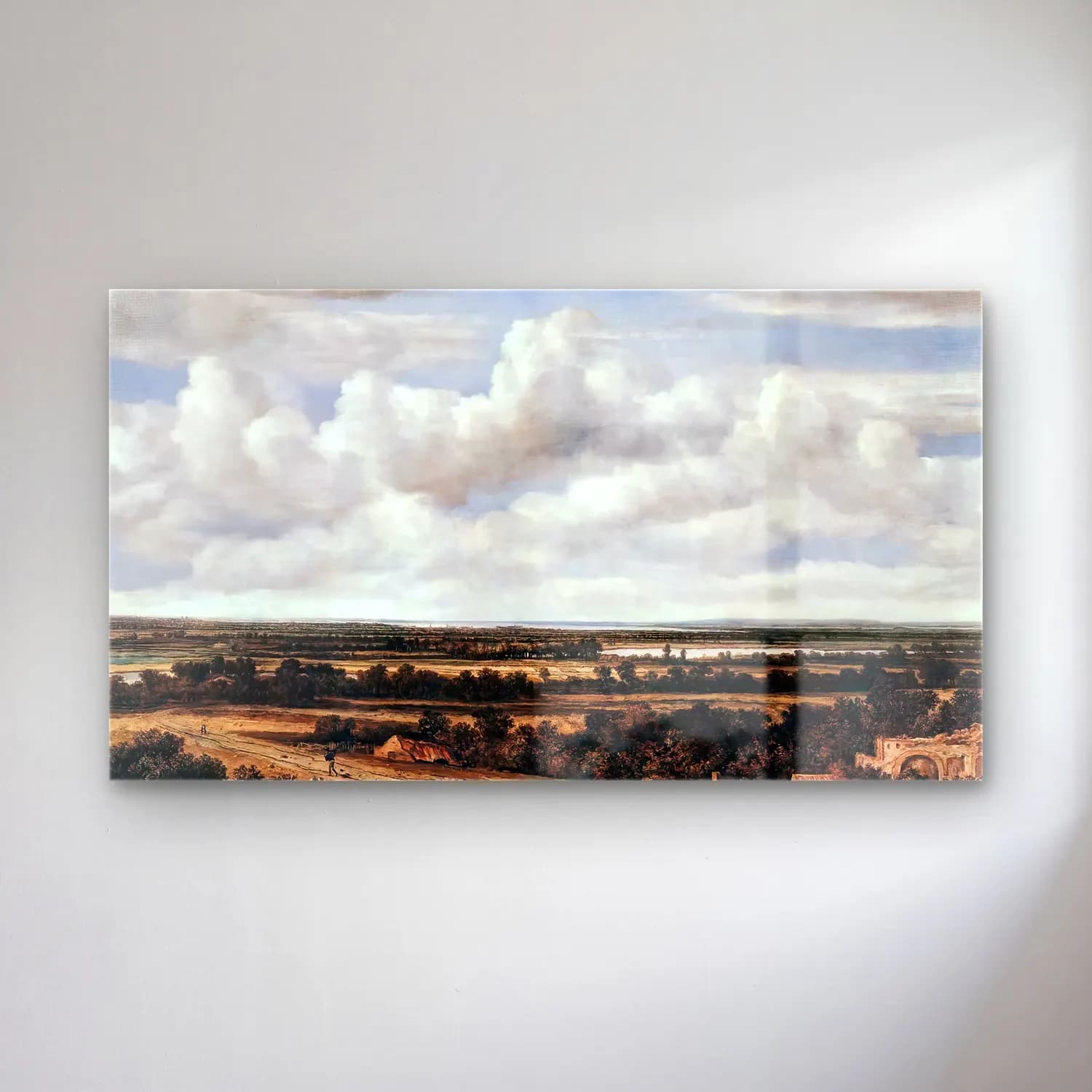 Philips Koninck – An Extensive Landscape with a Road by a Ruin cam tablo — Philips Koninck – An Extensive Landscape with a Road by a Ruin — yağlı boya kırda nehir