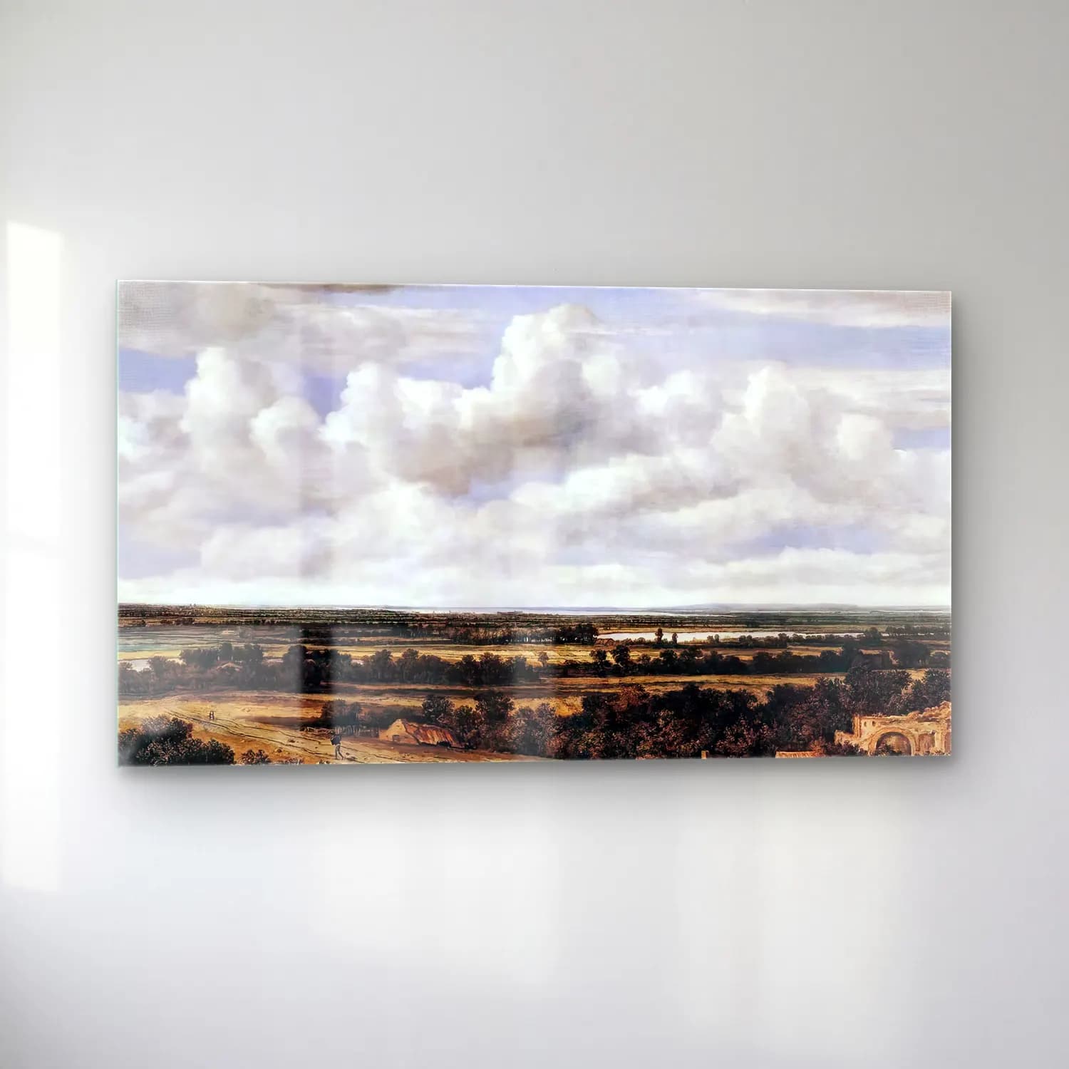 Philips Koninck – An Extensive Landscape with a Road by a Ruin cam tablo — sol açıdan görünüm