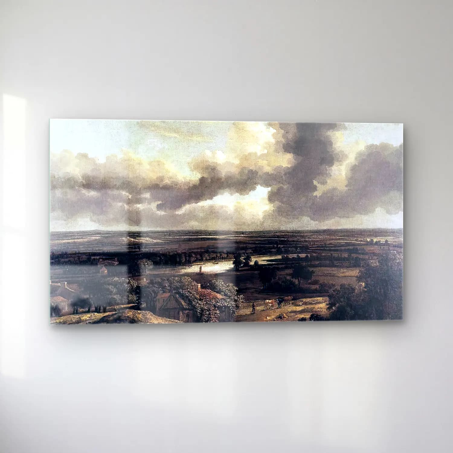 Philips Koninck – Dutch Landscape Viewed from the Dunes cam tablo — sol açıdan görünüm