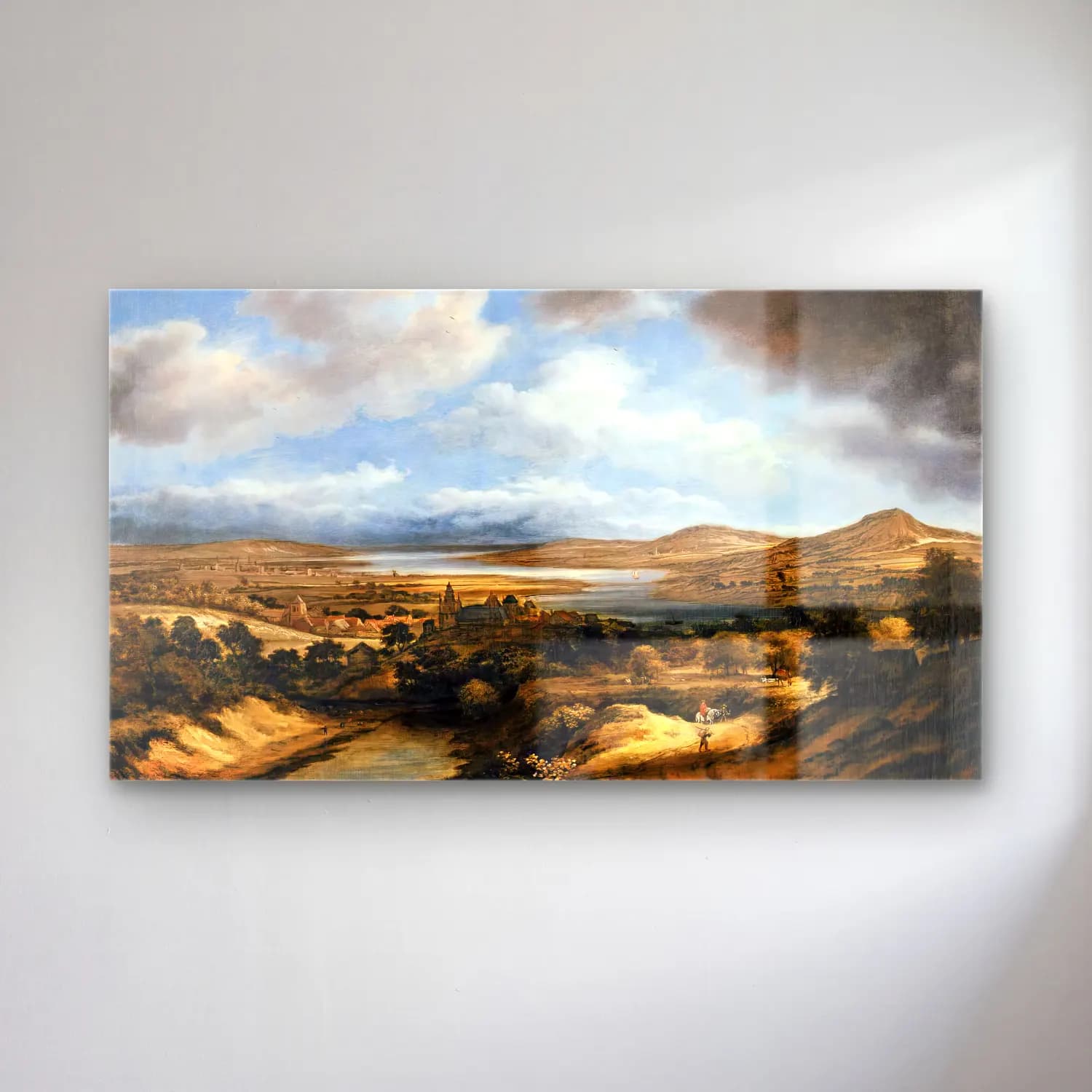 Philips Koninck – Panoramic River Landscape cam tablo — Philips Koninck – Panoramic River Landscape — yağlı boya kırda nehir