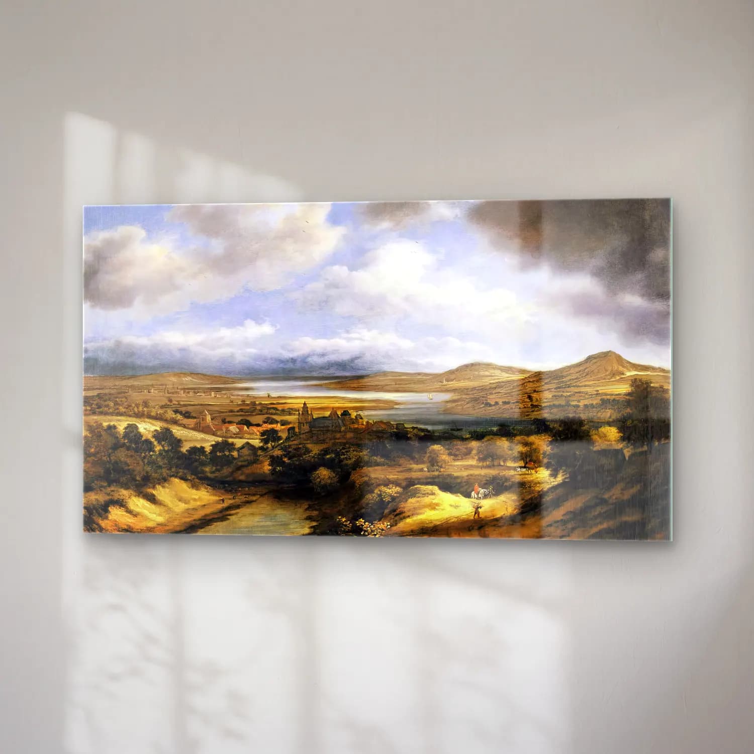 Philips Koninck – Panoramic River Landscape cam tablo — sağ açıdan görünüm