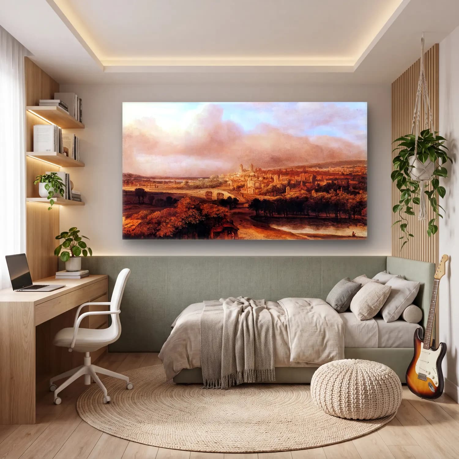 Philips Koninck – Village on a Hill cam tablo — genç odasında