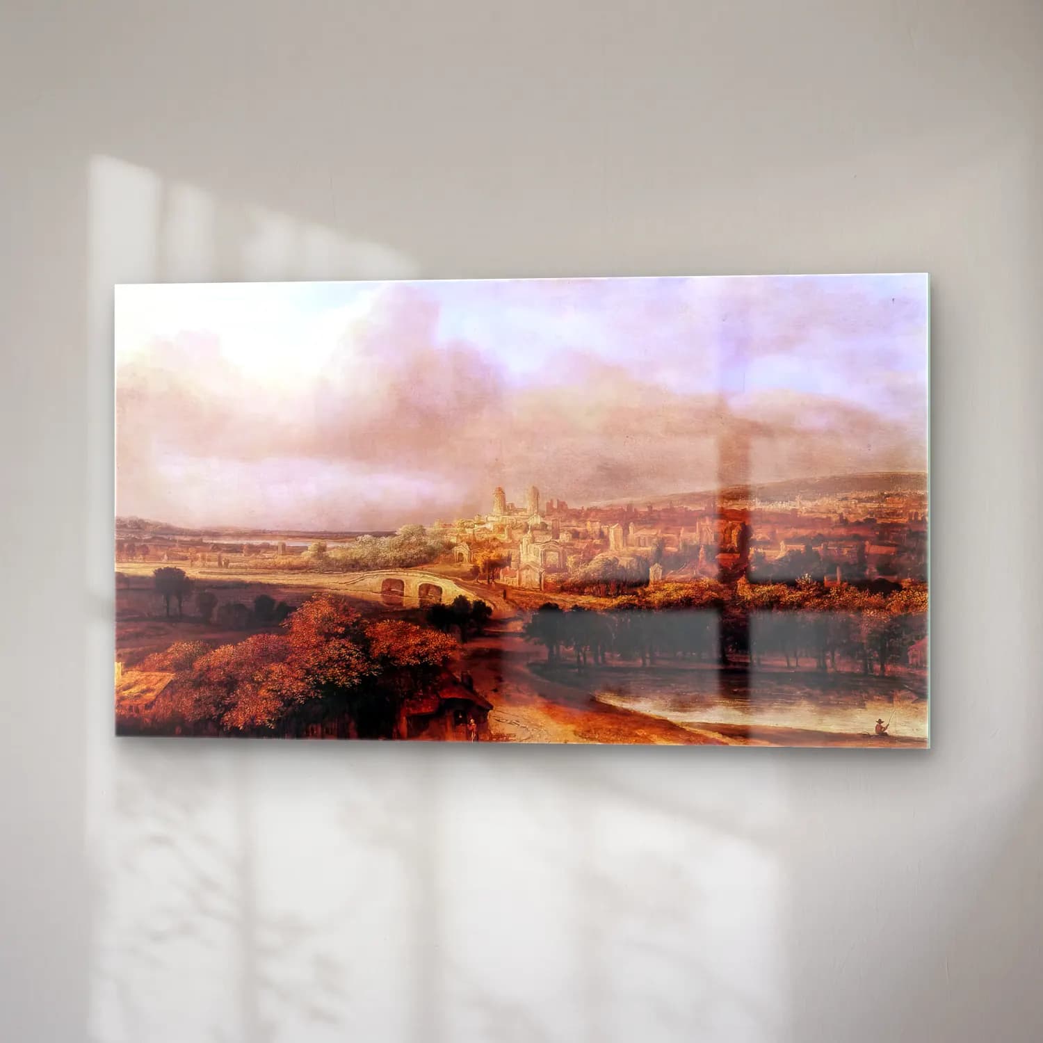 Philips Koninck – Village on a Hill cam tablo — sağ açıdan görünüm