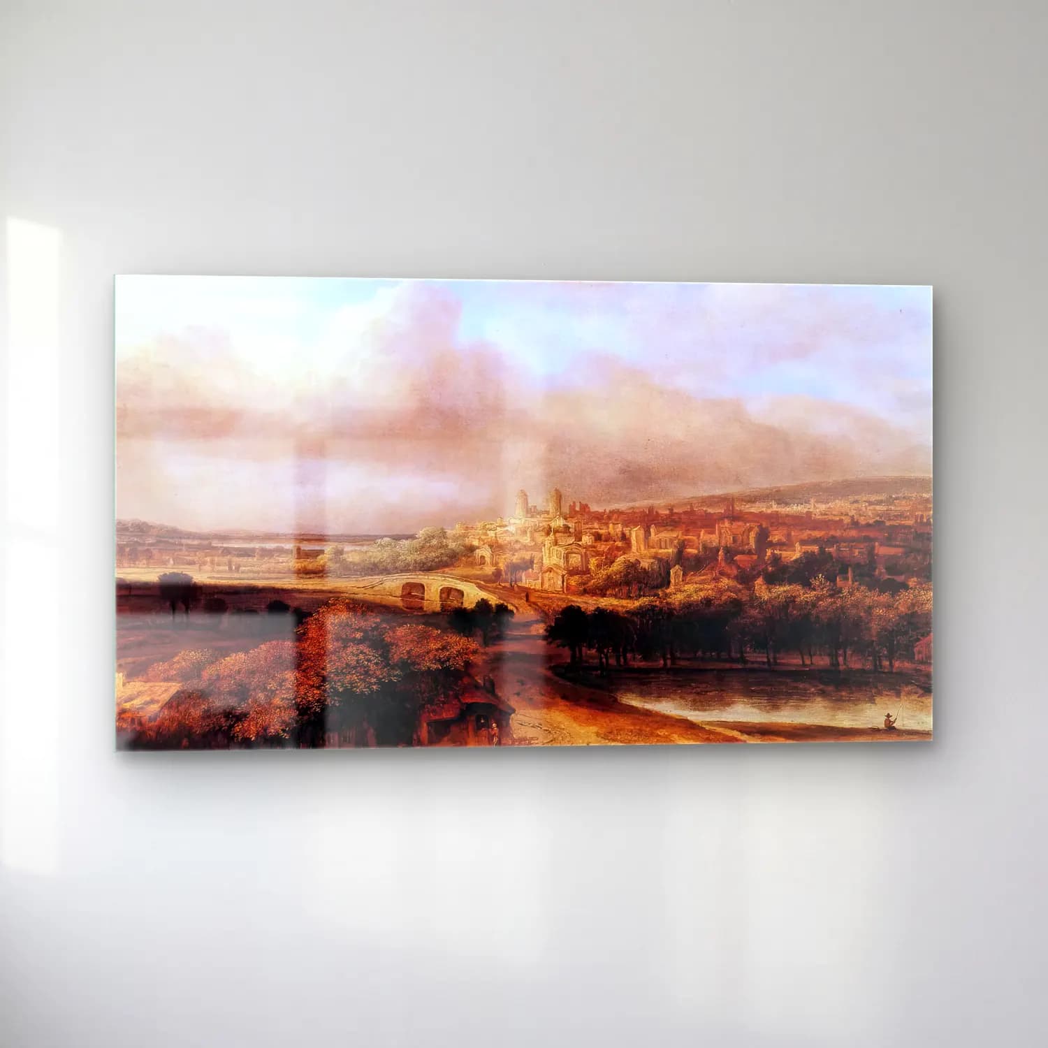 Philips Koninck – Village on a Hill cam tablo — sol açıdan görünüm