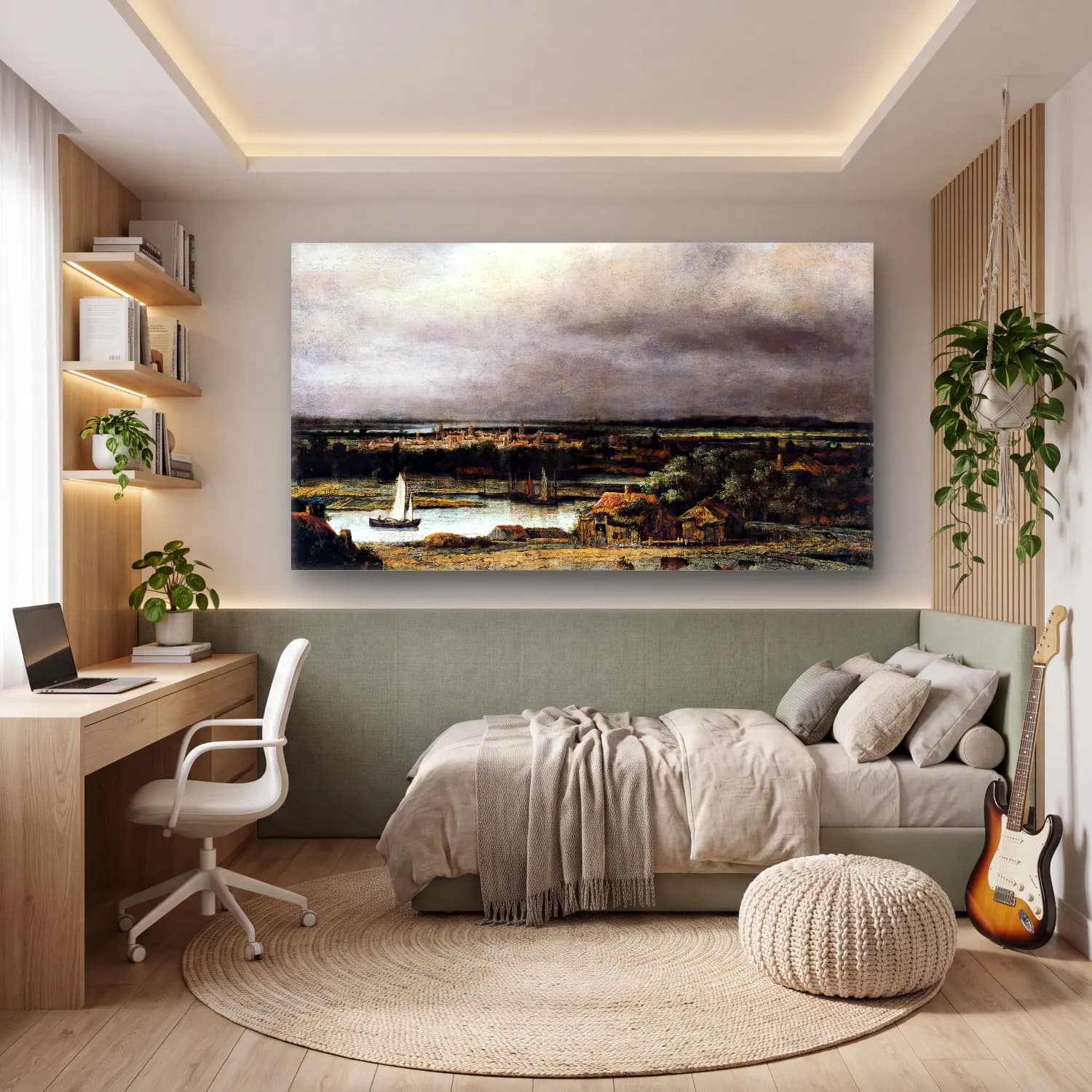 Philips Koninck – Wide River Landscape cam tablo — genç odasında