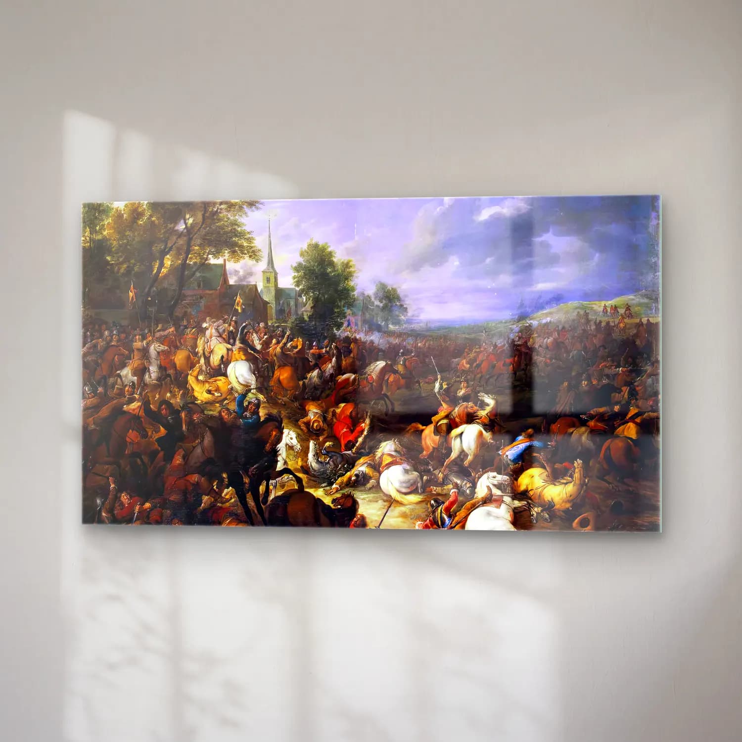 Adam Frans van der Meulen – Cavalry Engagement cam tablo — sağ açıdan görünüm