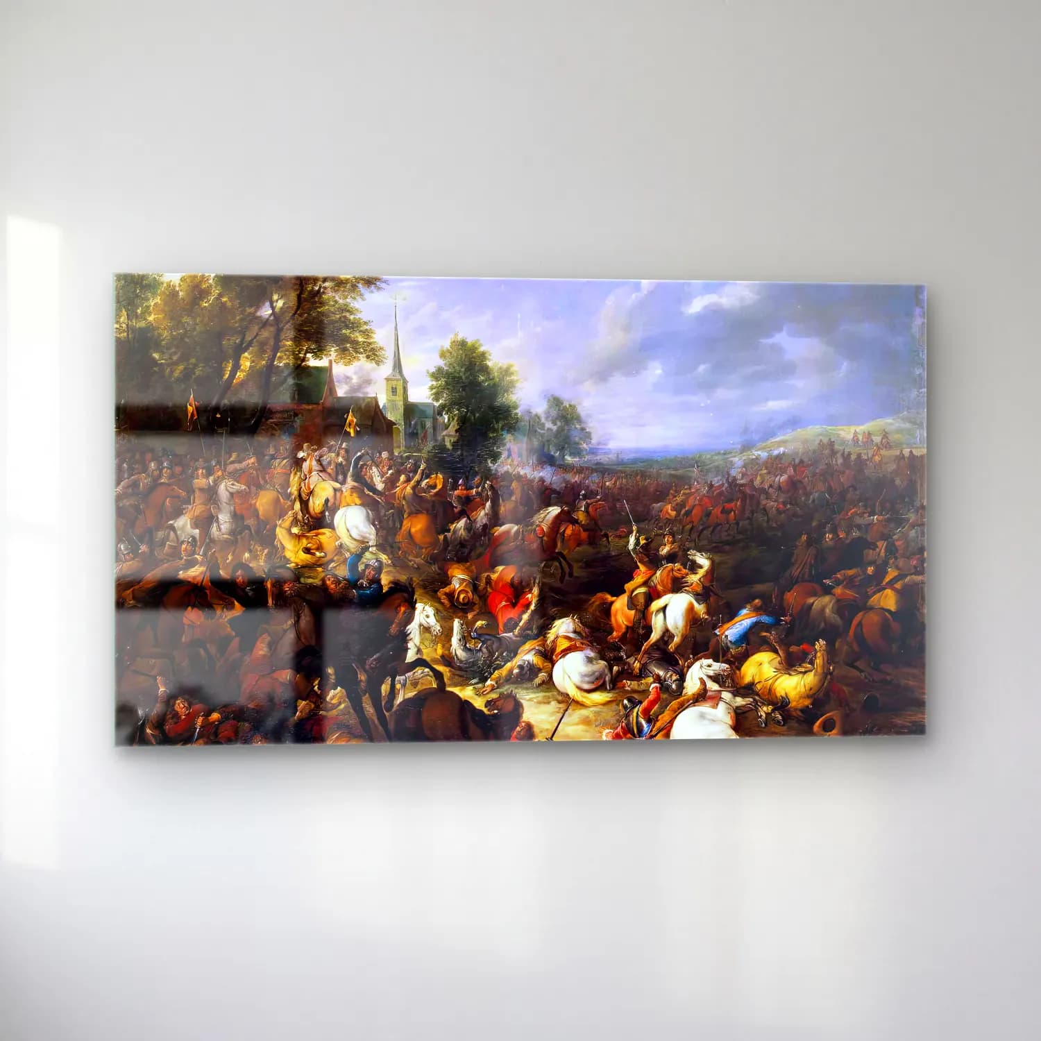 Adam Frans van der Meulen – Cavalry Engagement cam tablo — sol açıdan görünüm