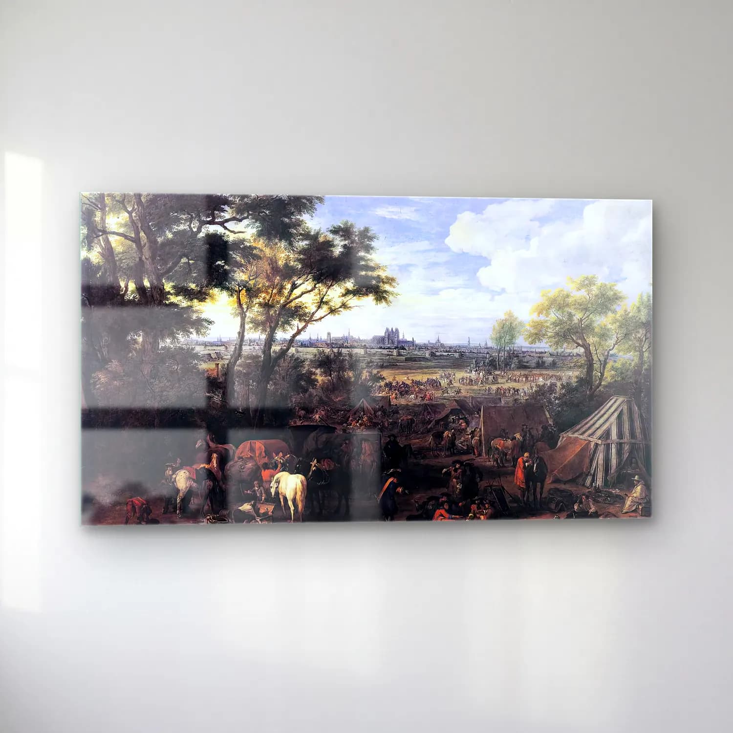 Adam Frans van der Meulen – The Army of Louis Xiv in front of Tournai in cam tablo — sol açıdan görünüm