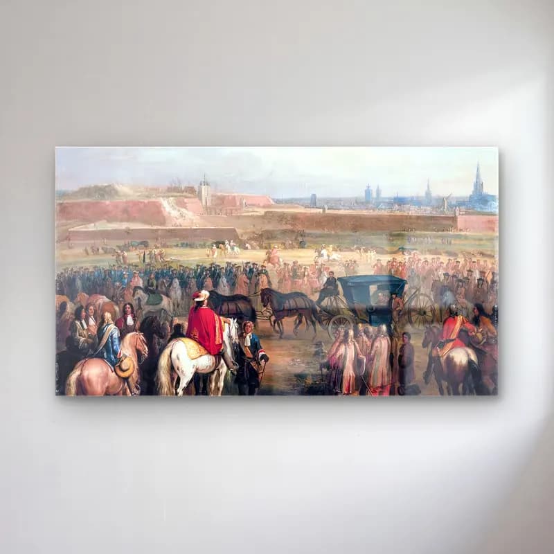 Adam Frans van der Meulen – The Surrender of Cambrai cam tablo — Adam Frans van der Meulen – The Surrender of Cambrai — vintage dini sahne