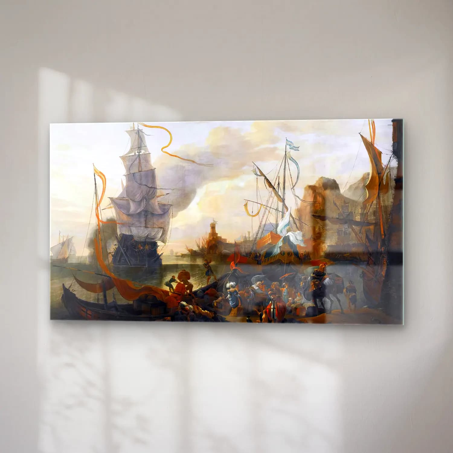 Hendrik van Minderhout – A Levantine Harbour cam tablo — sağ açıdan görünüm