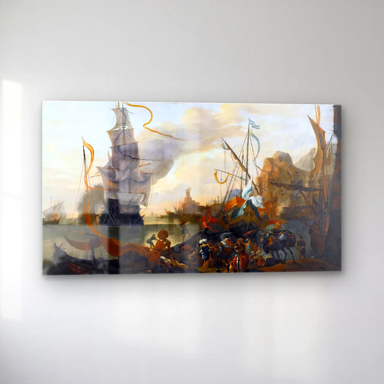 Hendrik van Minderhout – A Levantine Harbour cam tablo — sol açıdan görünüm