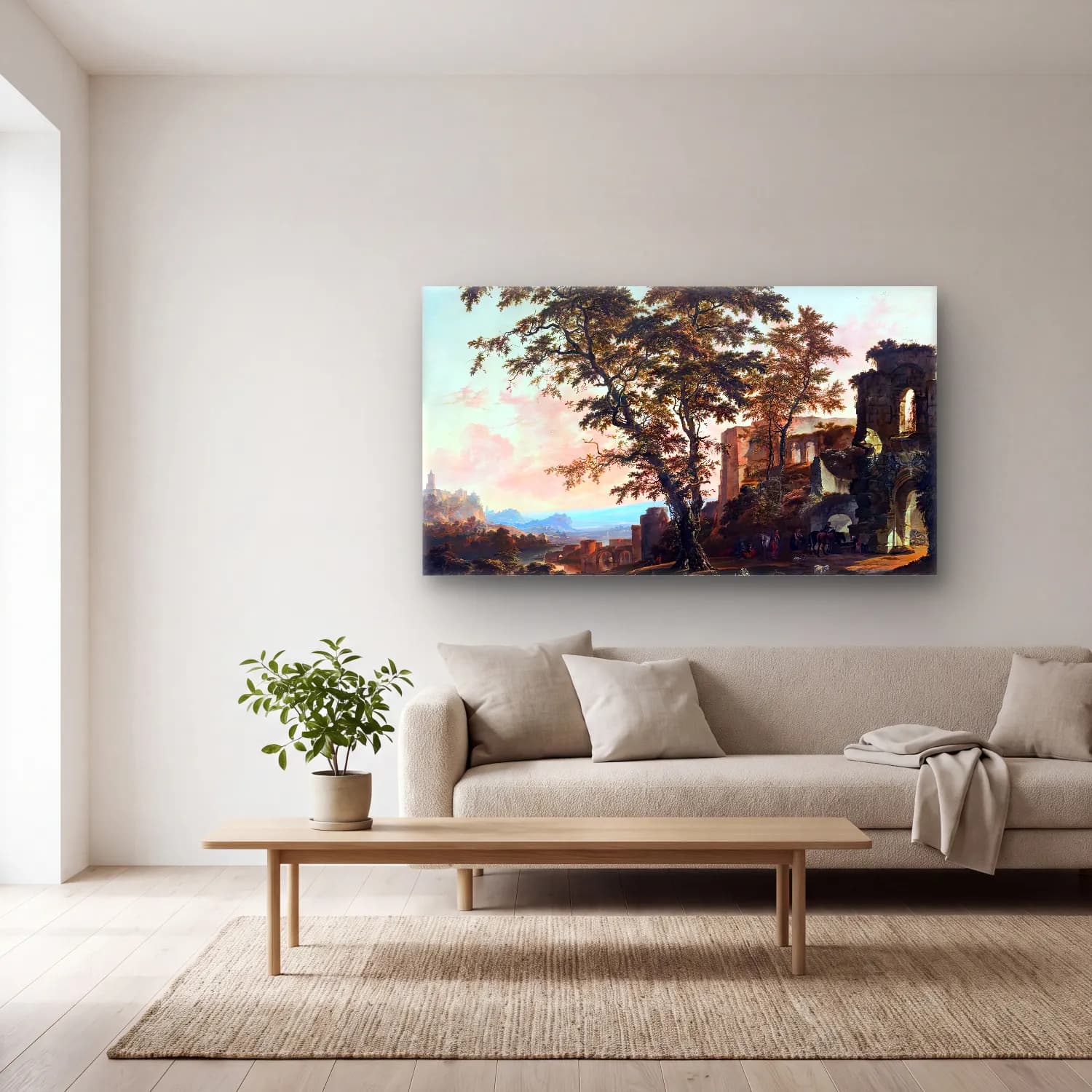 Hendrik van Minderhout – Extensive Rhenish Landscape cam tablo — açık renk salonda