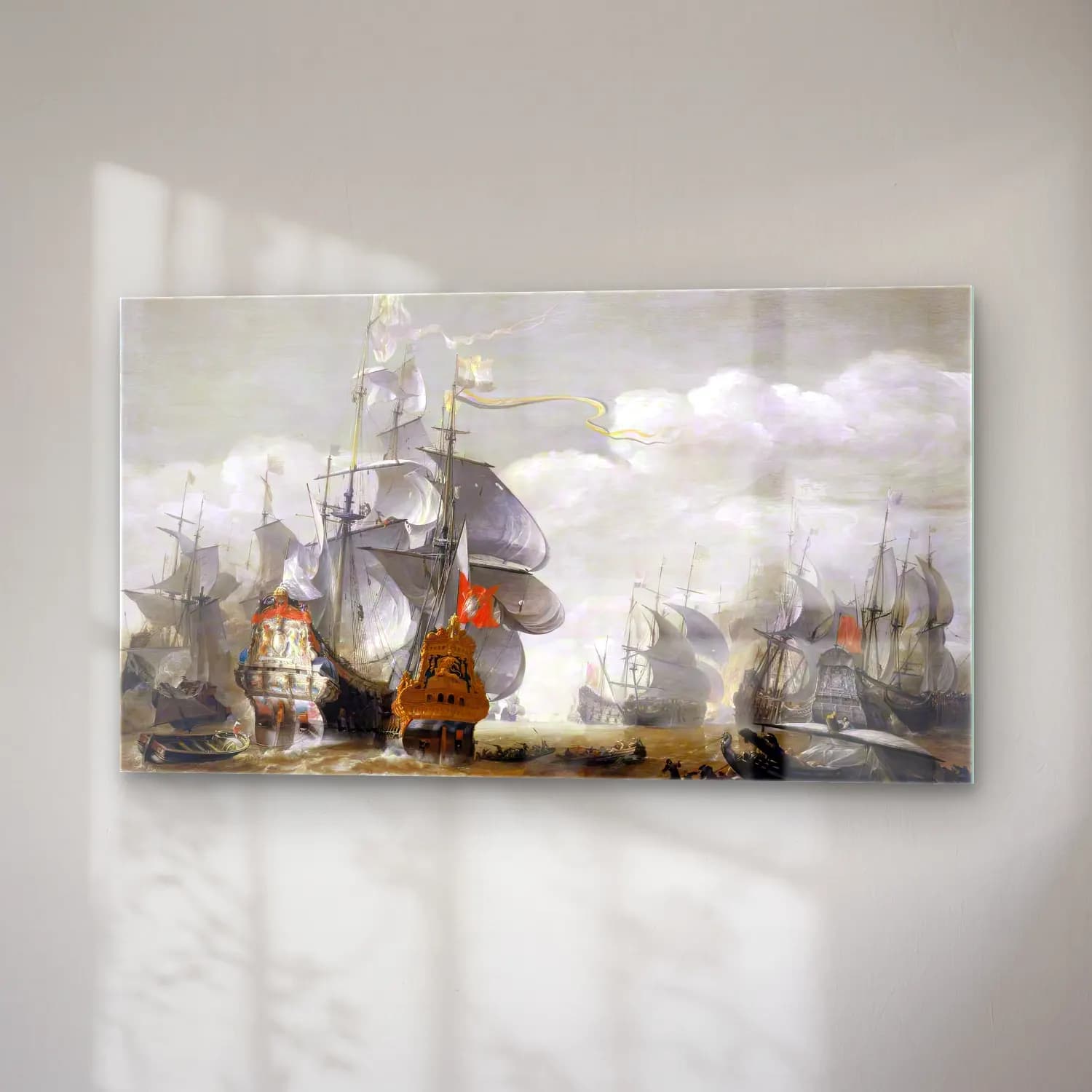 Hendrik van Minderhout – The Battle of Lowestoft cam tablo — sağ açıdan görünüm