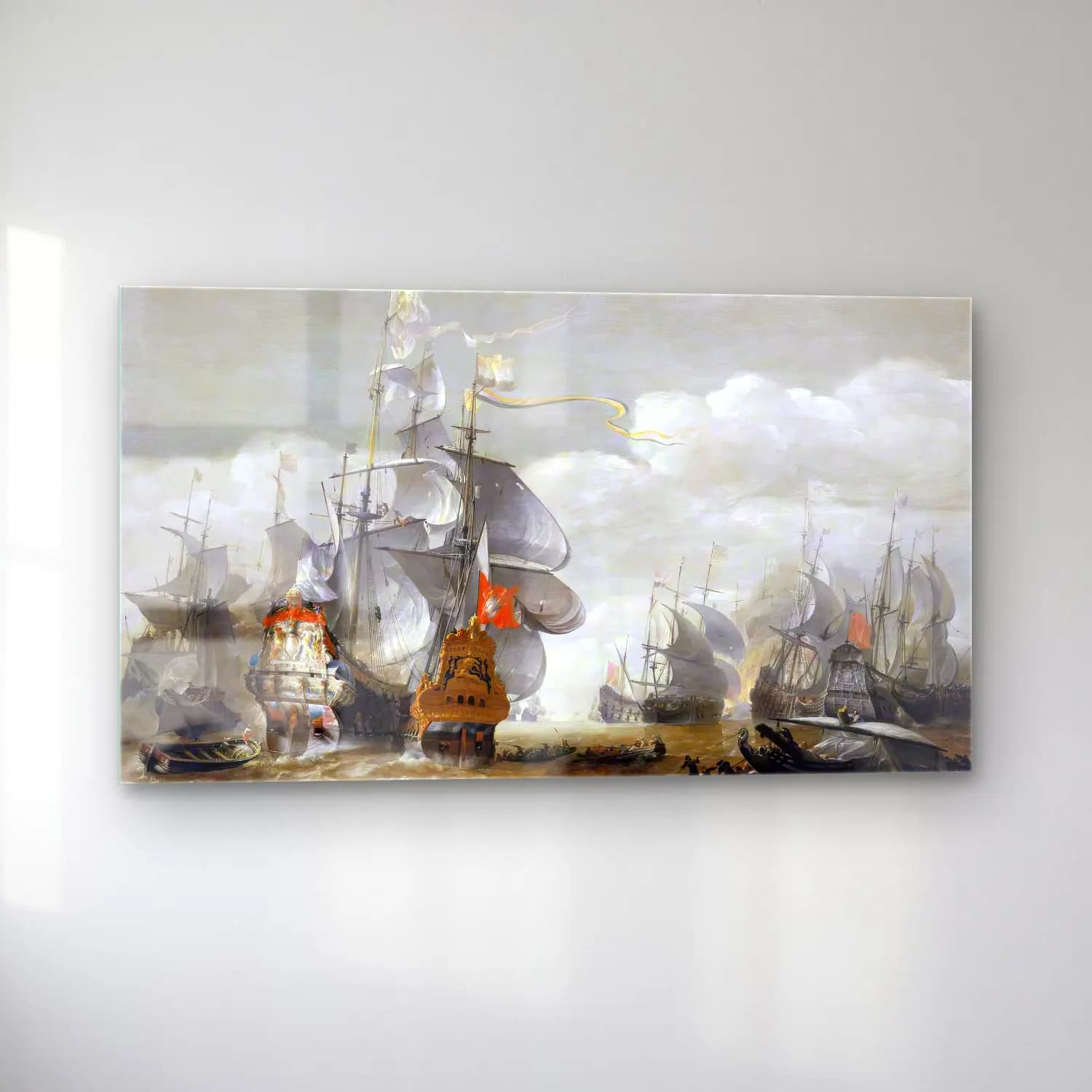 Hendrik van Minderhout – The Battle of Lowestoft cam tablo — sol açıdan görünüm