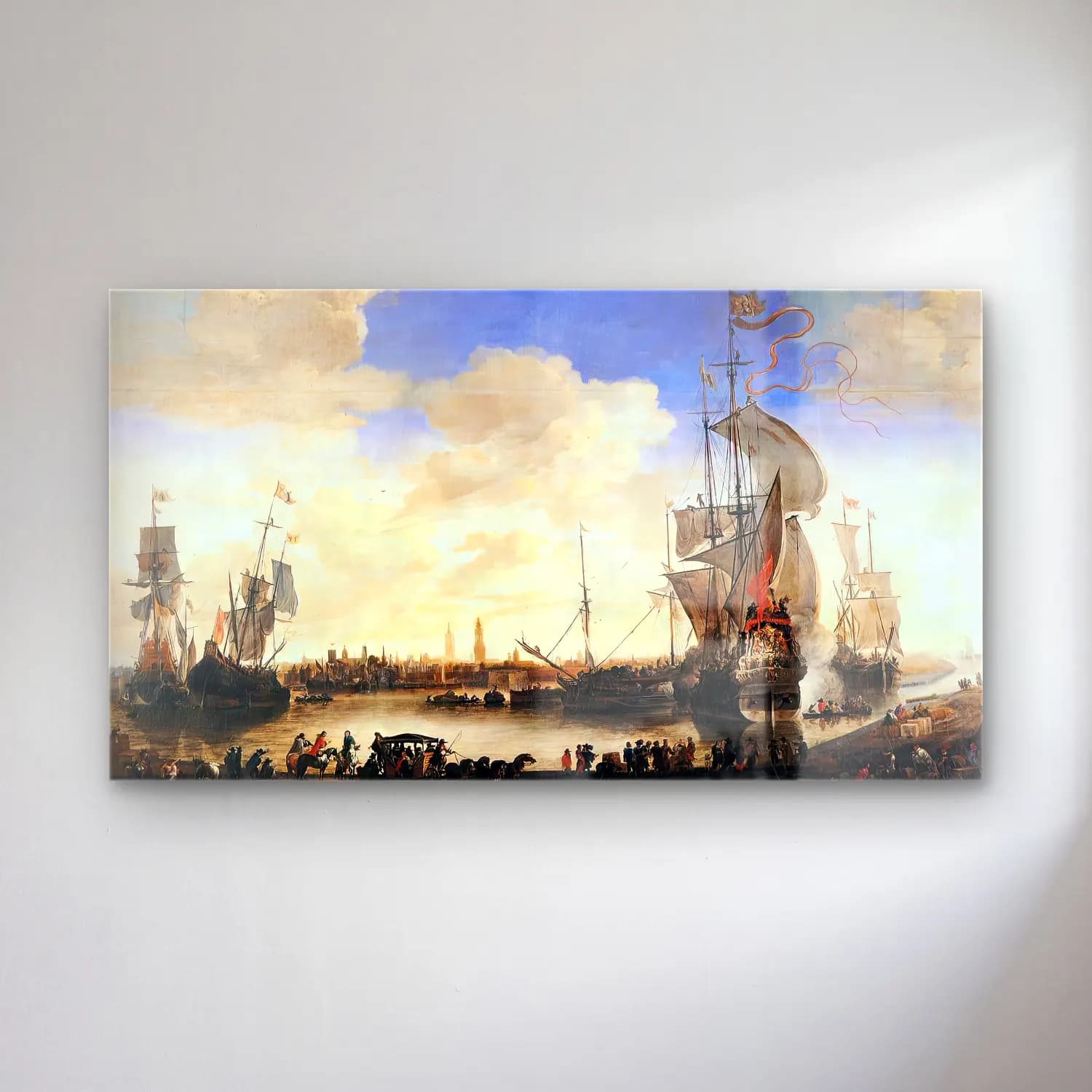 Hendrik van Minderhout – The Handelskom at Bruges cam tablo — Hendrik van Minderhout – The Handelskom at Bruges — yağlı boya liman ve tekneler