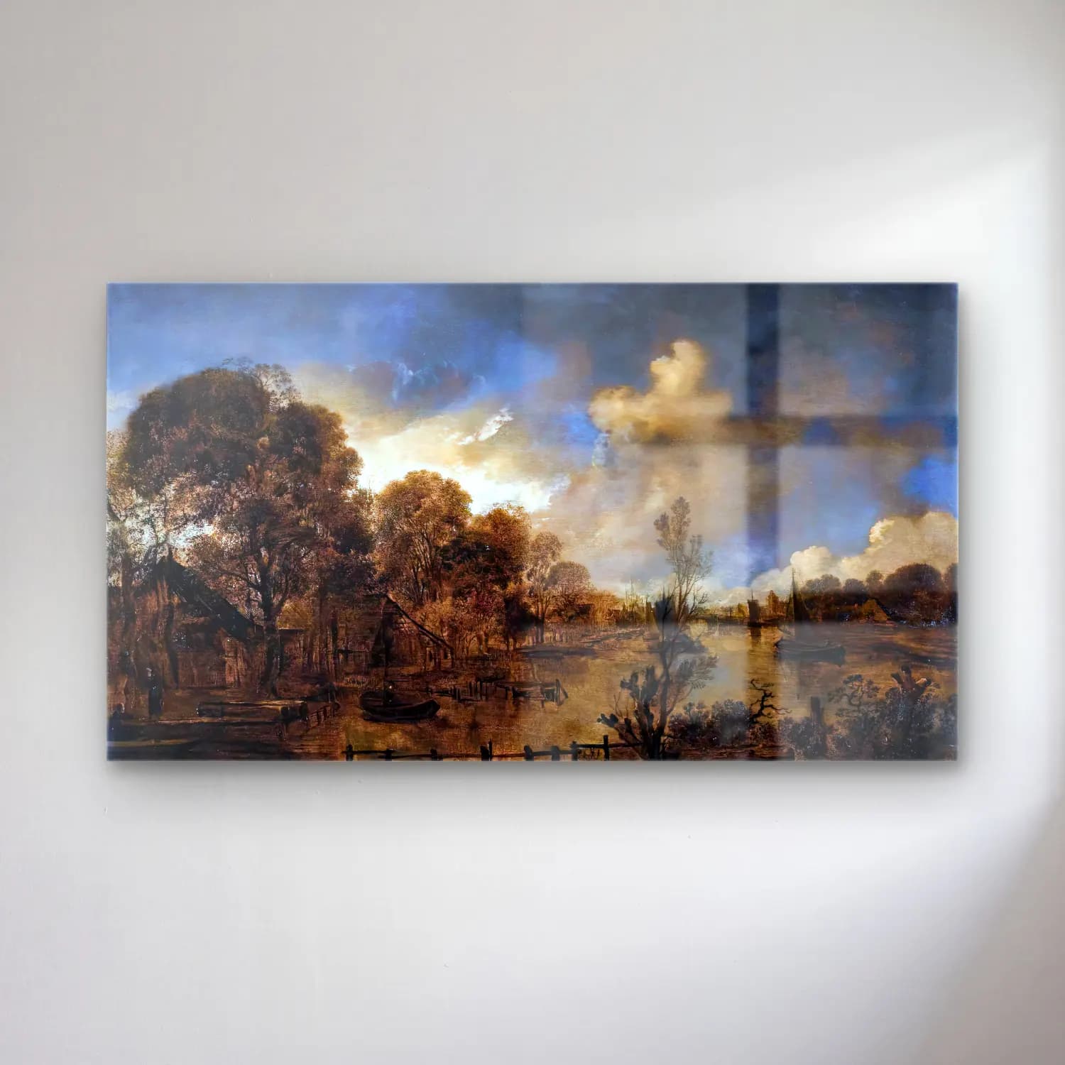 Aert van der Neer – A Canal cam tablo — Aert van der Neer – A Canal — yağlı boya kırda nehir
