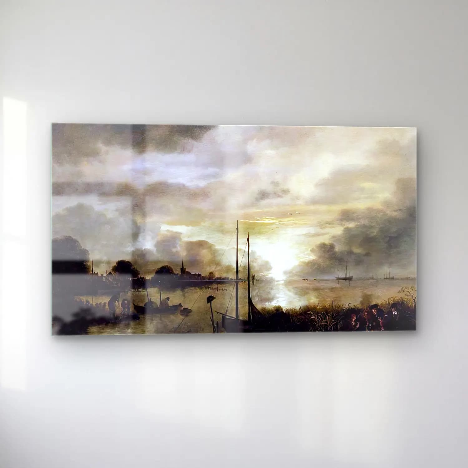 Aert van der Neer – Estuary Landscape cam tablo — sol açıdan görünüm